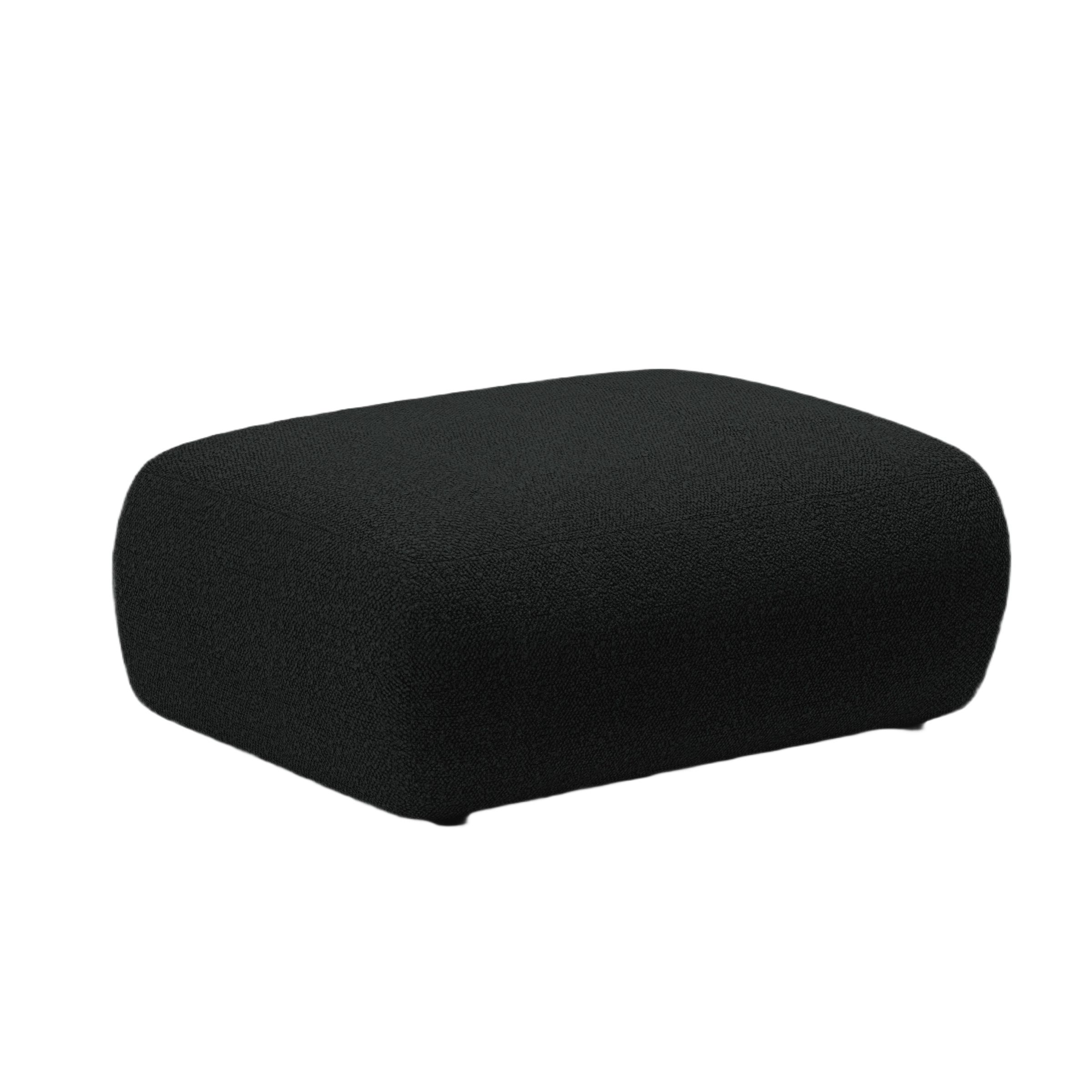Rechteckiger Hocker KATE schwarzes Boucle