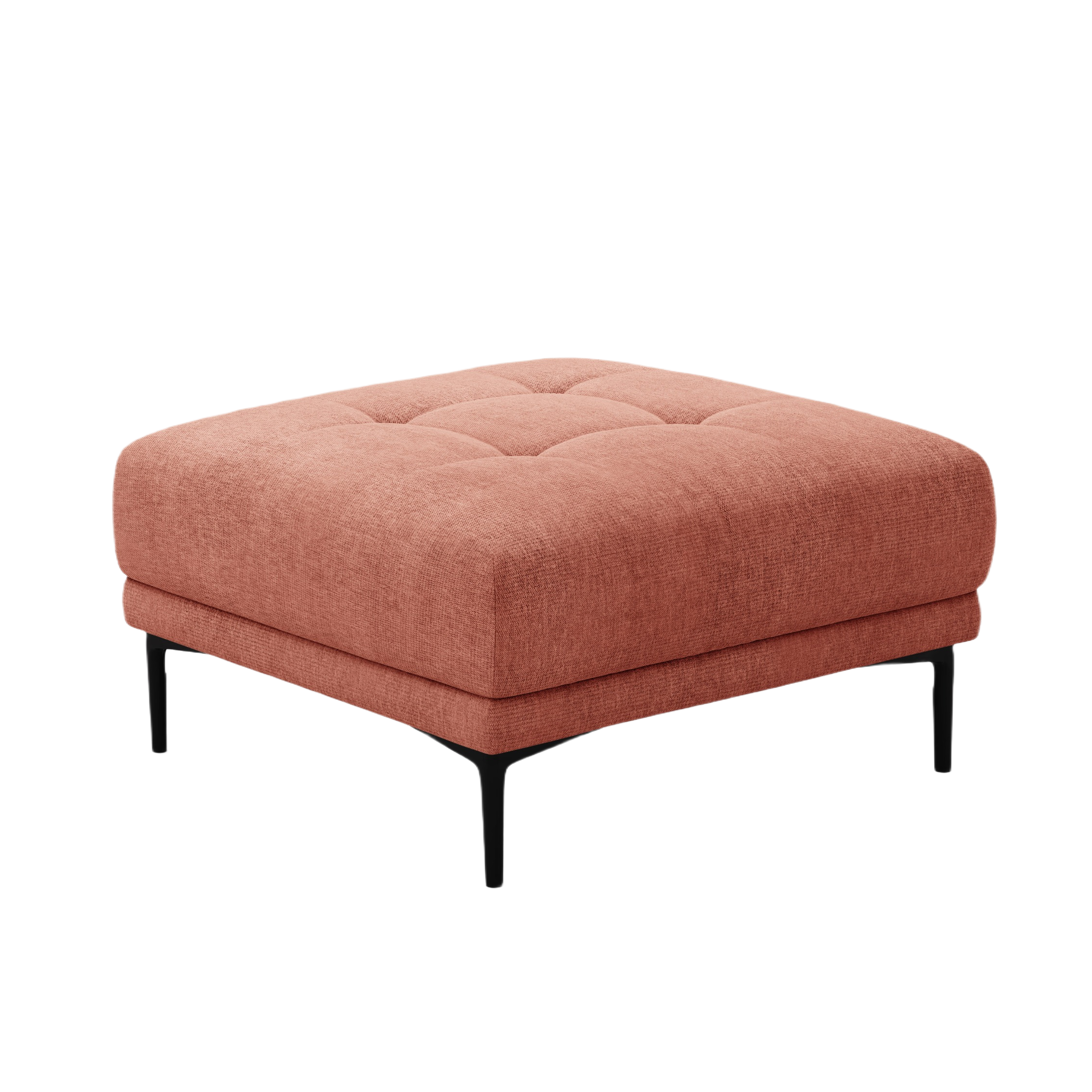 BEMY Coral Chenille Square Pouf