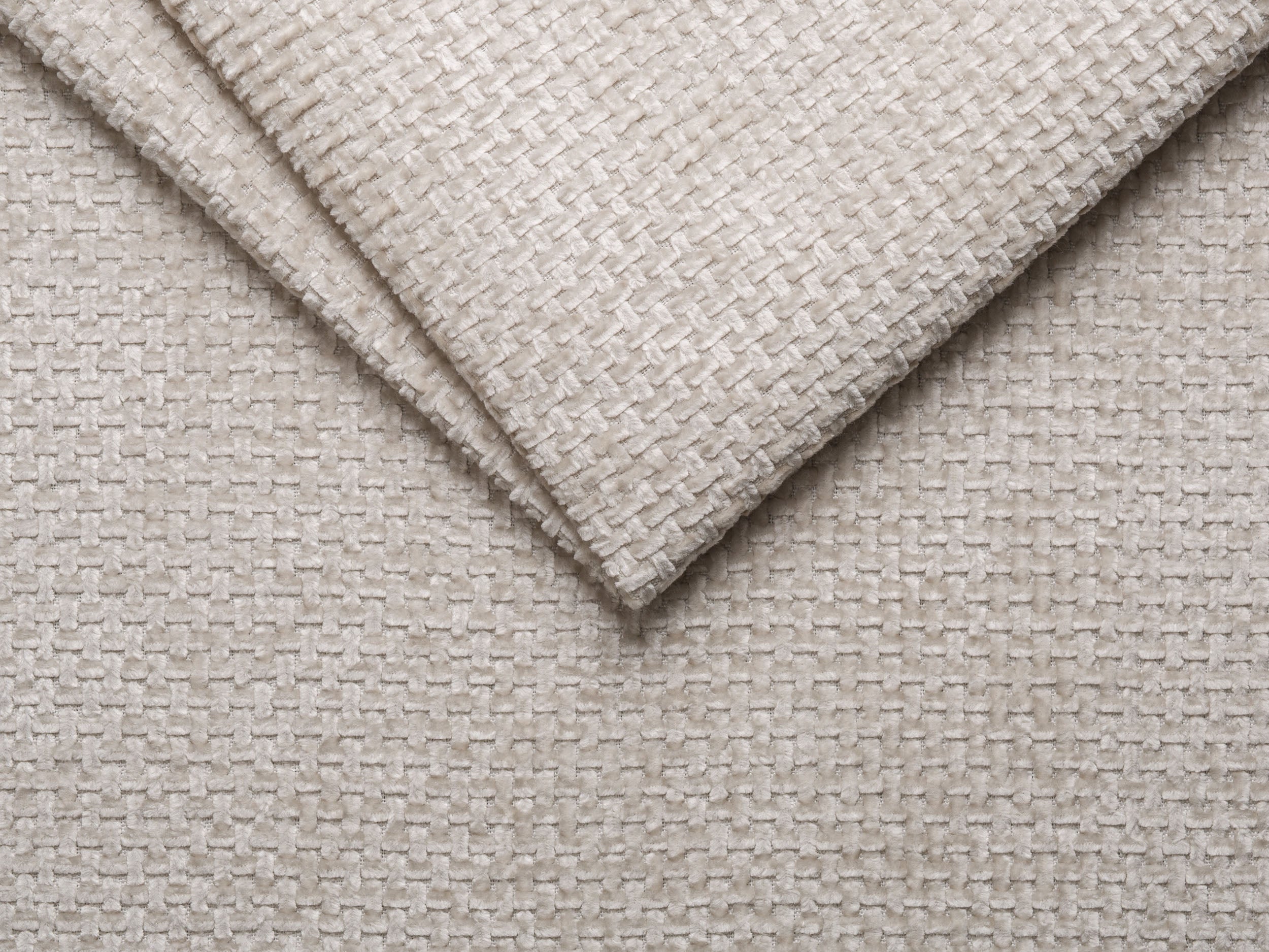 MILEY Beige Chenille Pouf