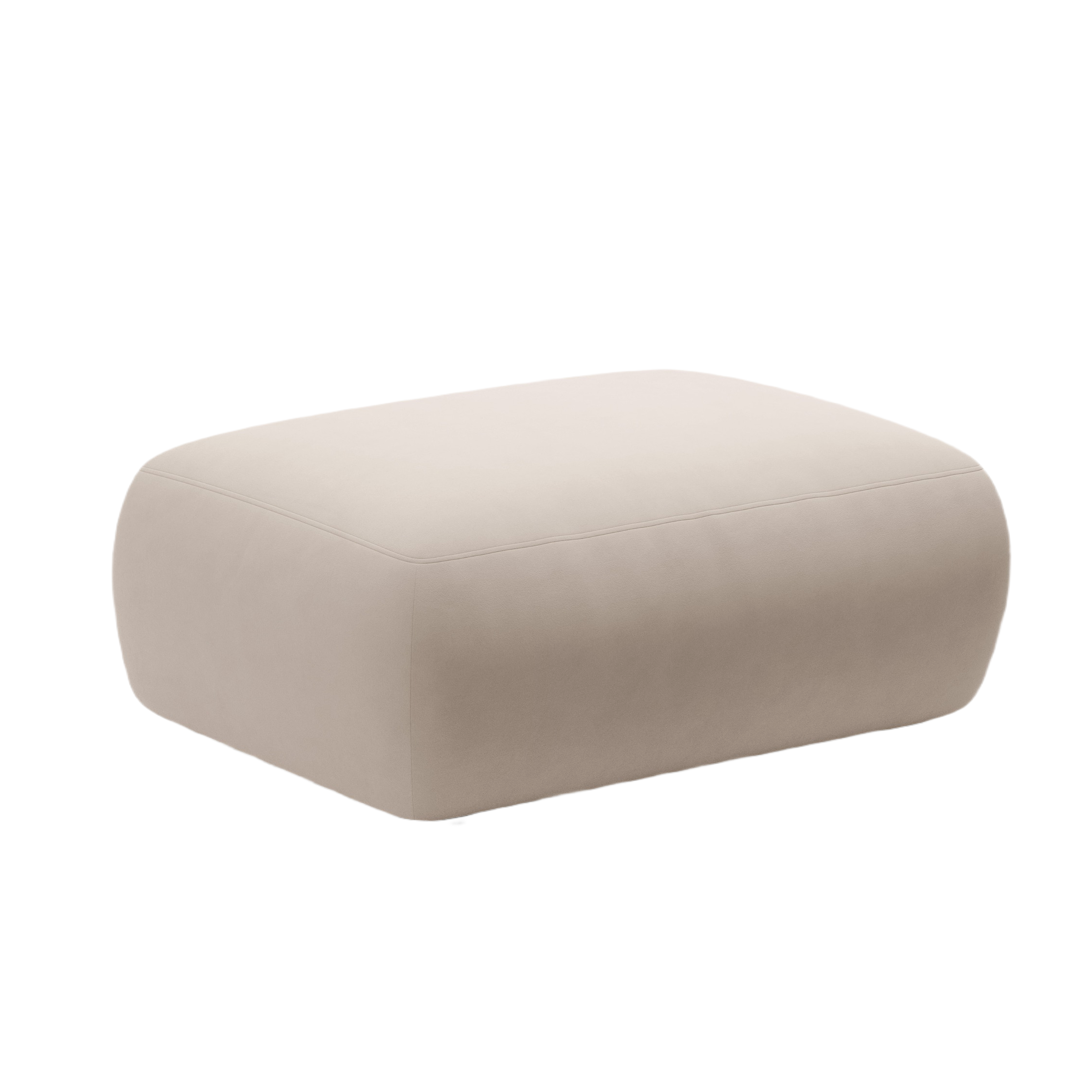 Rechteckiger Samtpouf KATE beige
