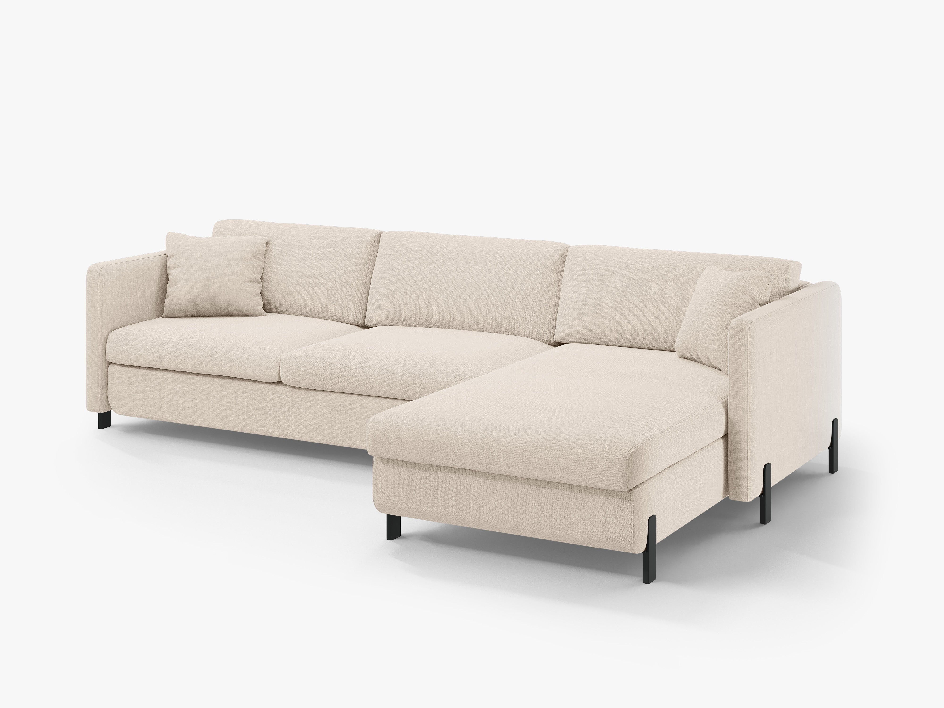 Right Corner Sofa with Bed Function and Box, "Gloria", 5 Seats, Beige, 280x170x80
Made in Europe