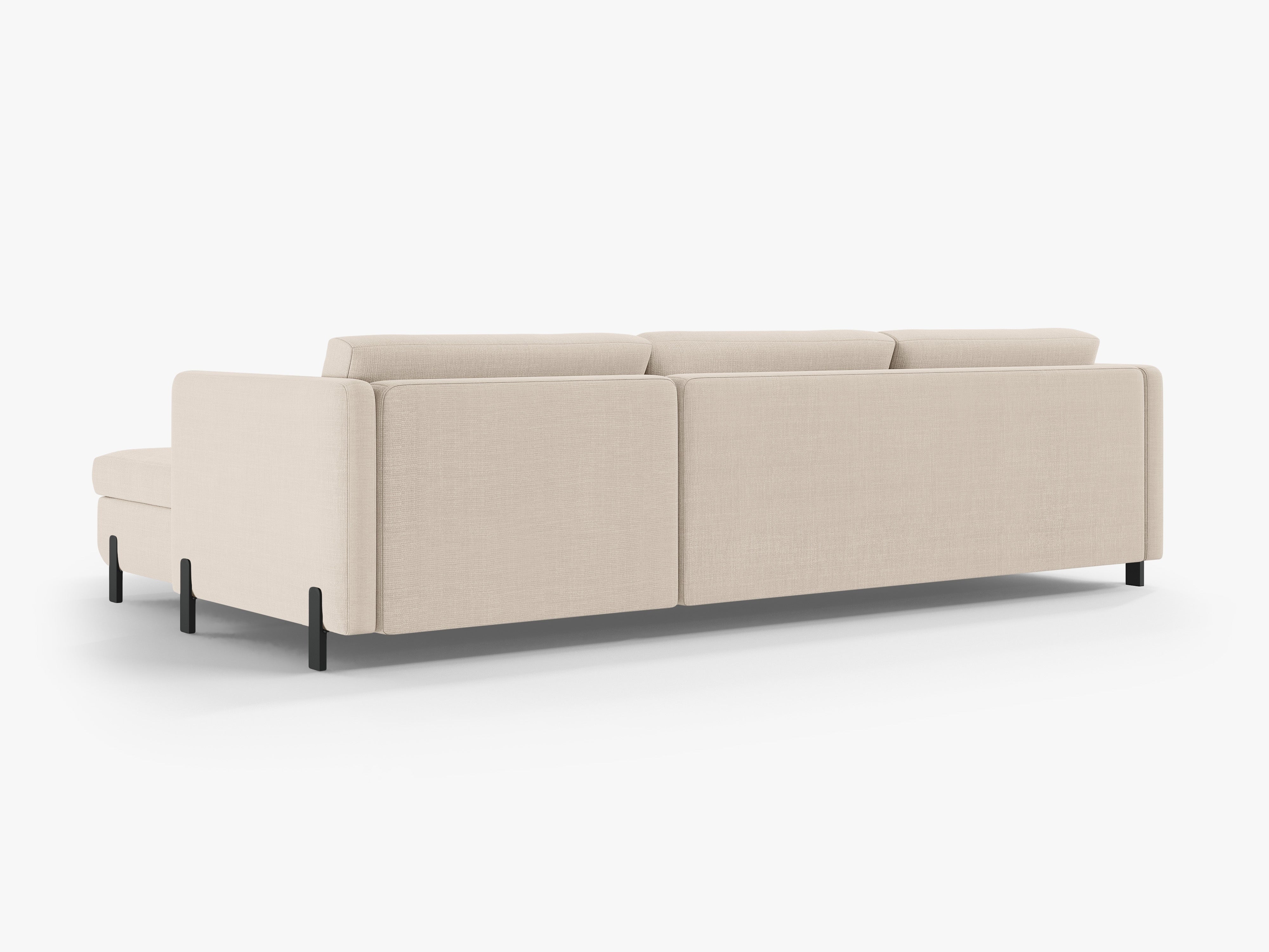 Right Corner Sofa with Bed Function and Box, "Gloria", 5 Seats, Beige, 280x170x80
Made in Europe