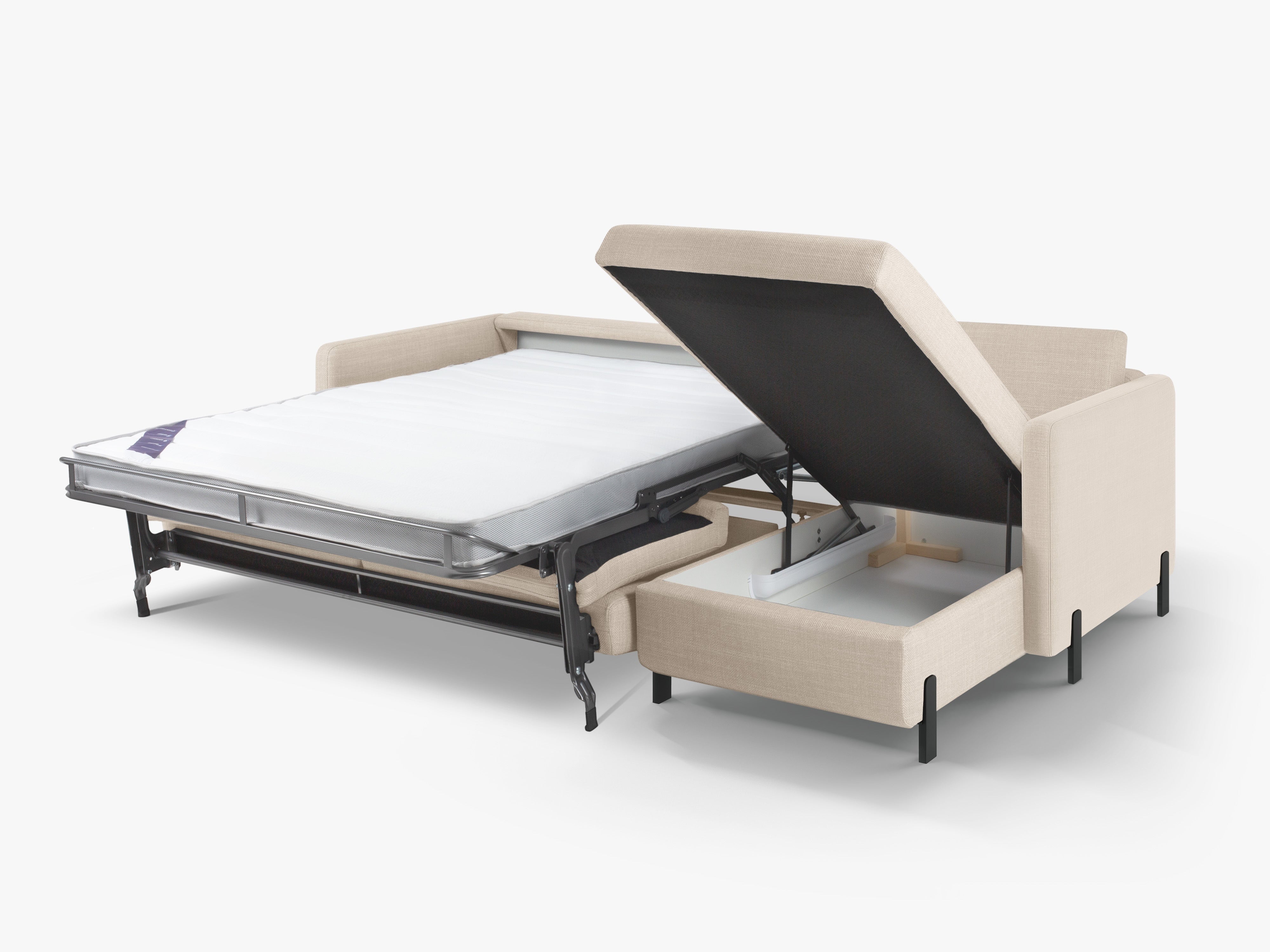 Right Corner Sofa with Bed Function and Box, "Gloria", 5 Seats, Beige, 280x170x80
Made in Europe