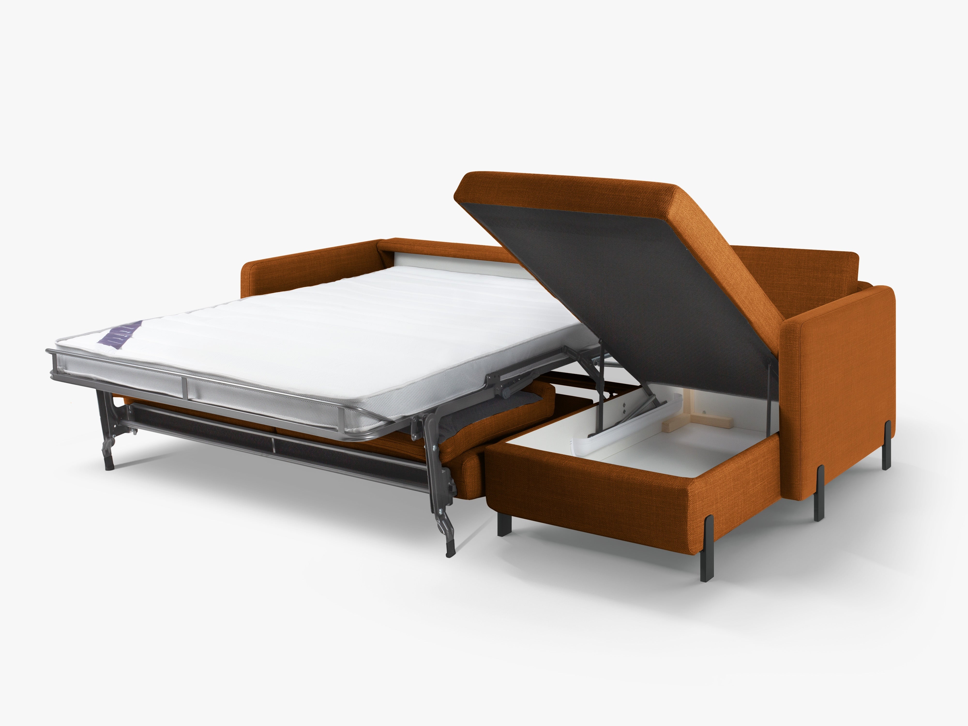 Right Corner Sofa with Bed Function and Box, "Gloria", 5 Seats, Brick, 280x170x80
Made in Europe