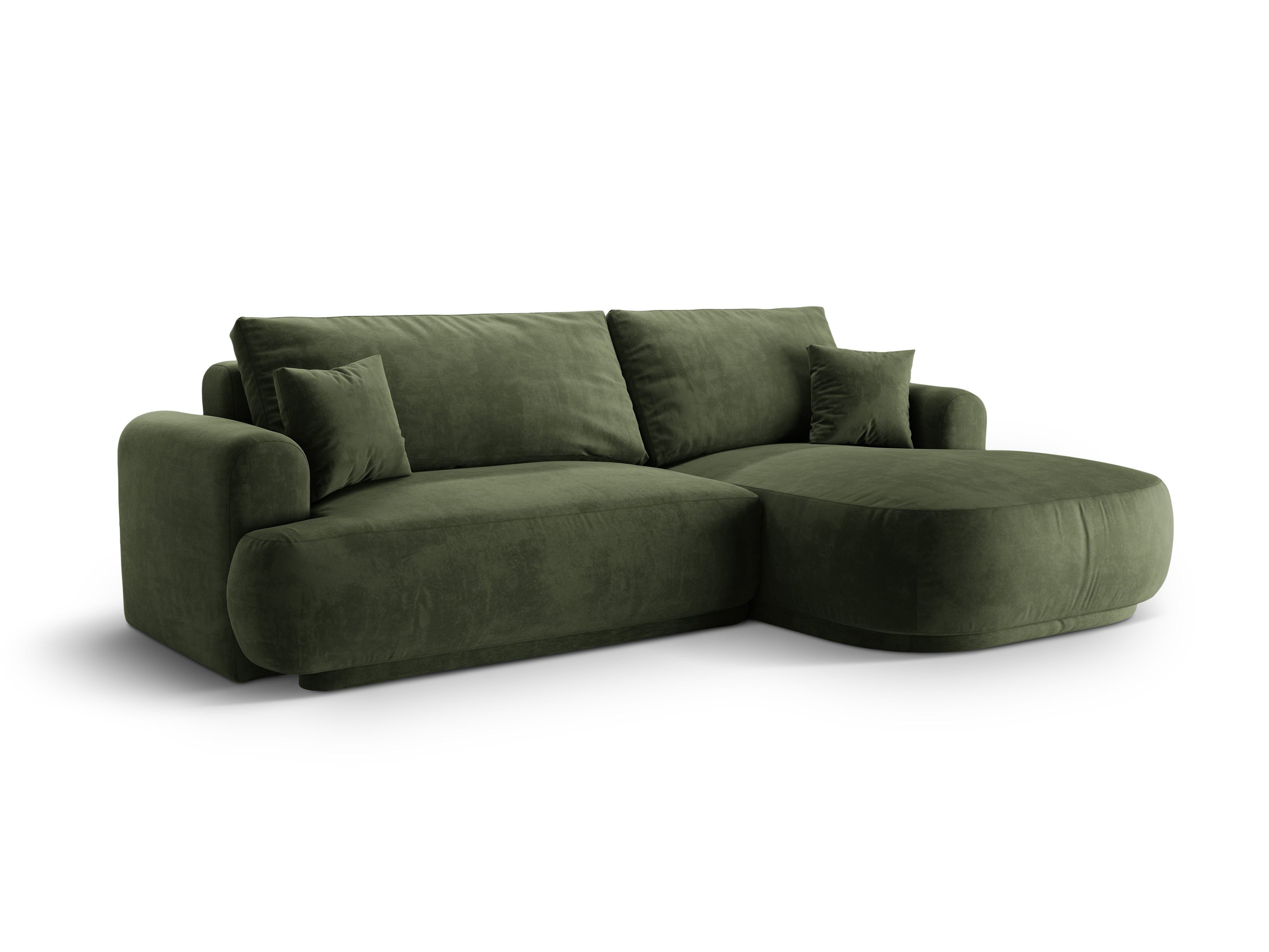 Right -sided velvet corner with Ella Zielony sleeping function