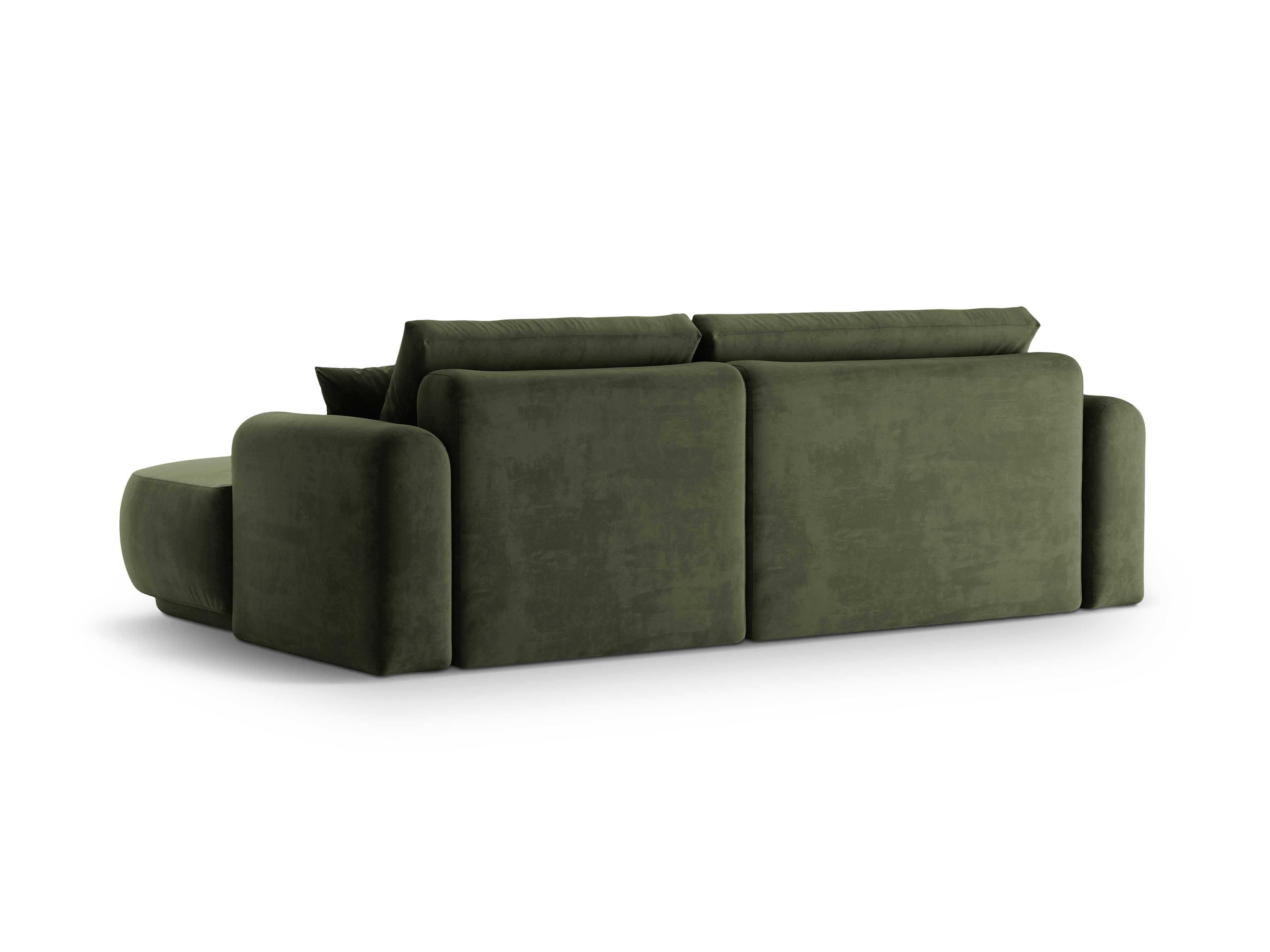 Right -sided velvet corner with Ella Zielony sleeping function