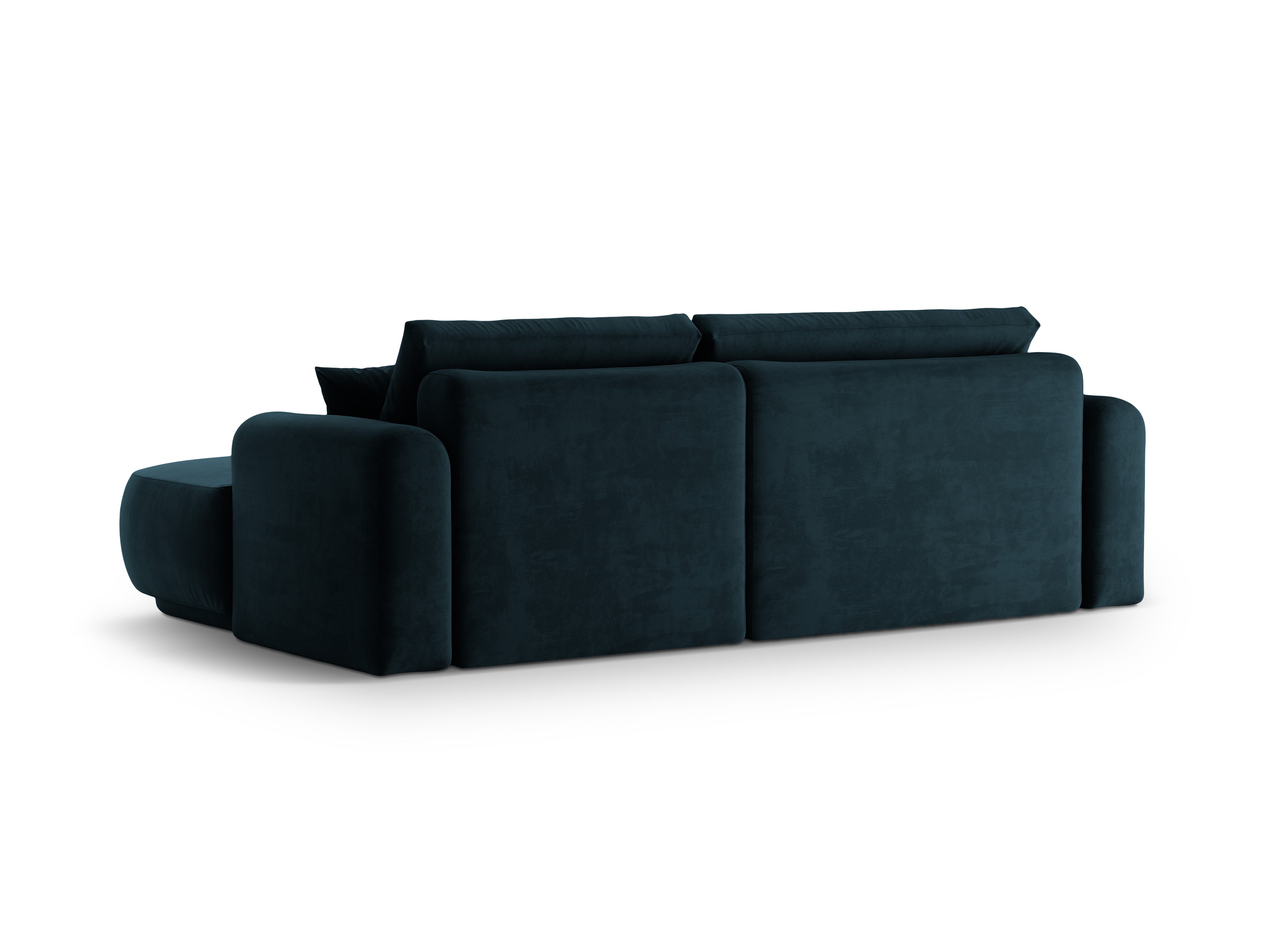 Velvet right -sided corner with sleeping function Ella Petrol navy blue