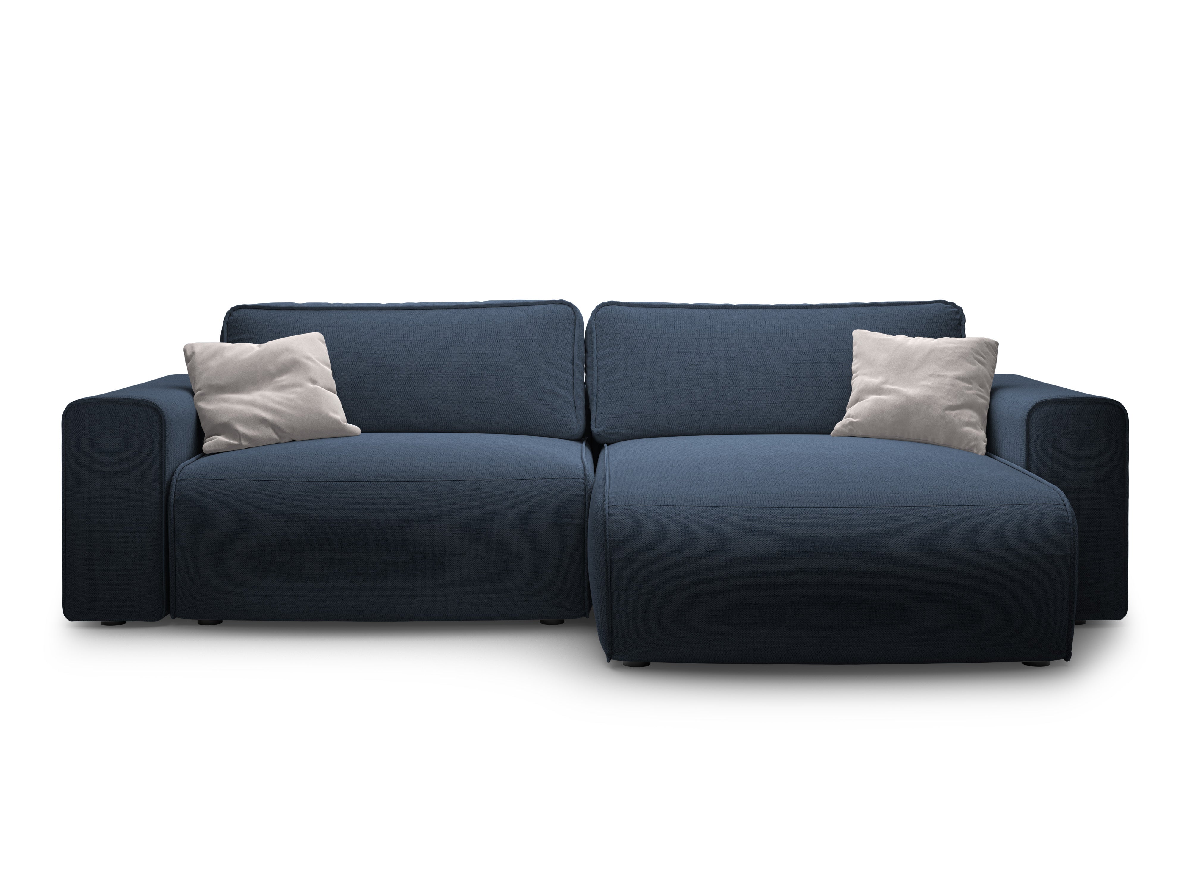 Right-facing 3-seater sofa bed VICTOR royal blue chenille