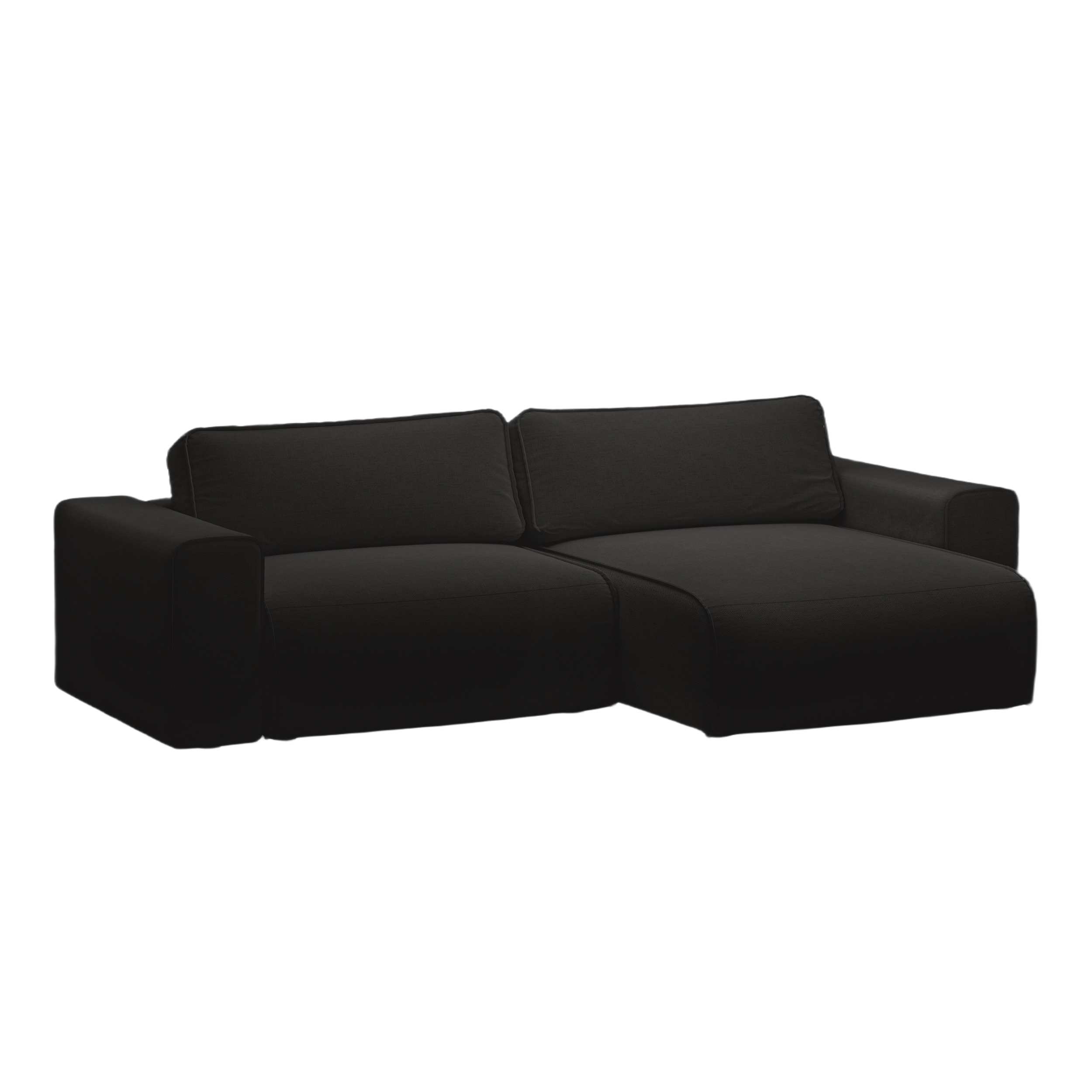 Right-facing 3-seater sofa bed VICTOR black chenille