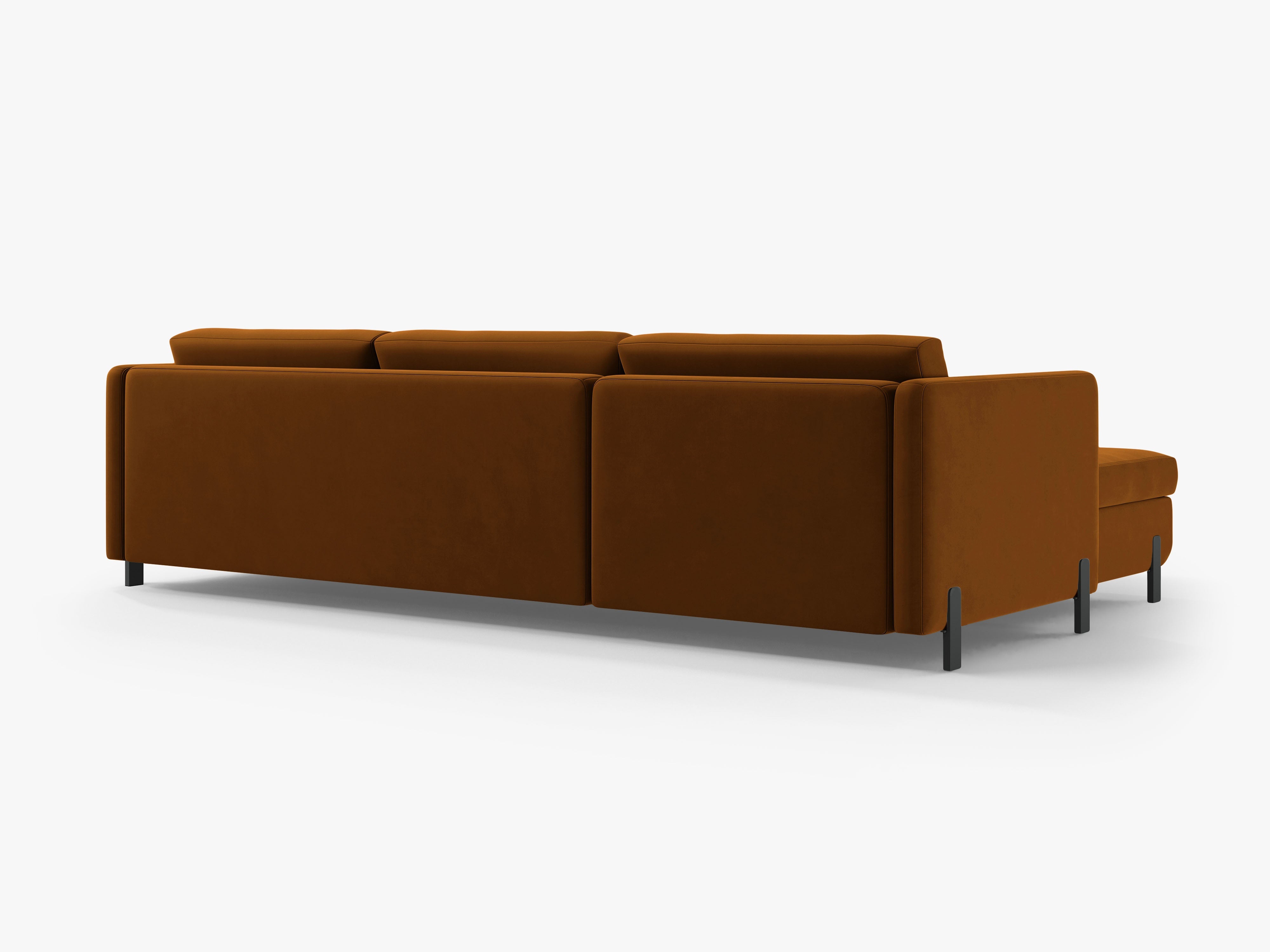 Velvet Right Corner Sofa with Bed Function, "Gloria", 4 Seats, Brown, 260x170x80
Made in Europe