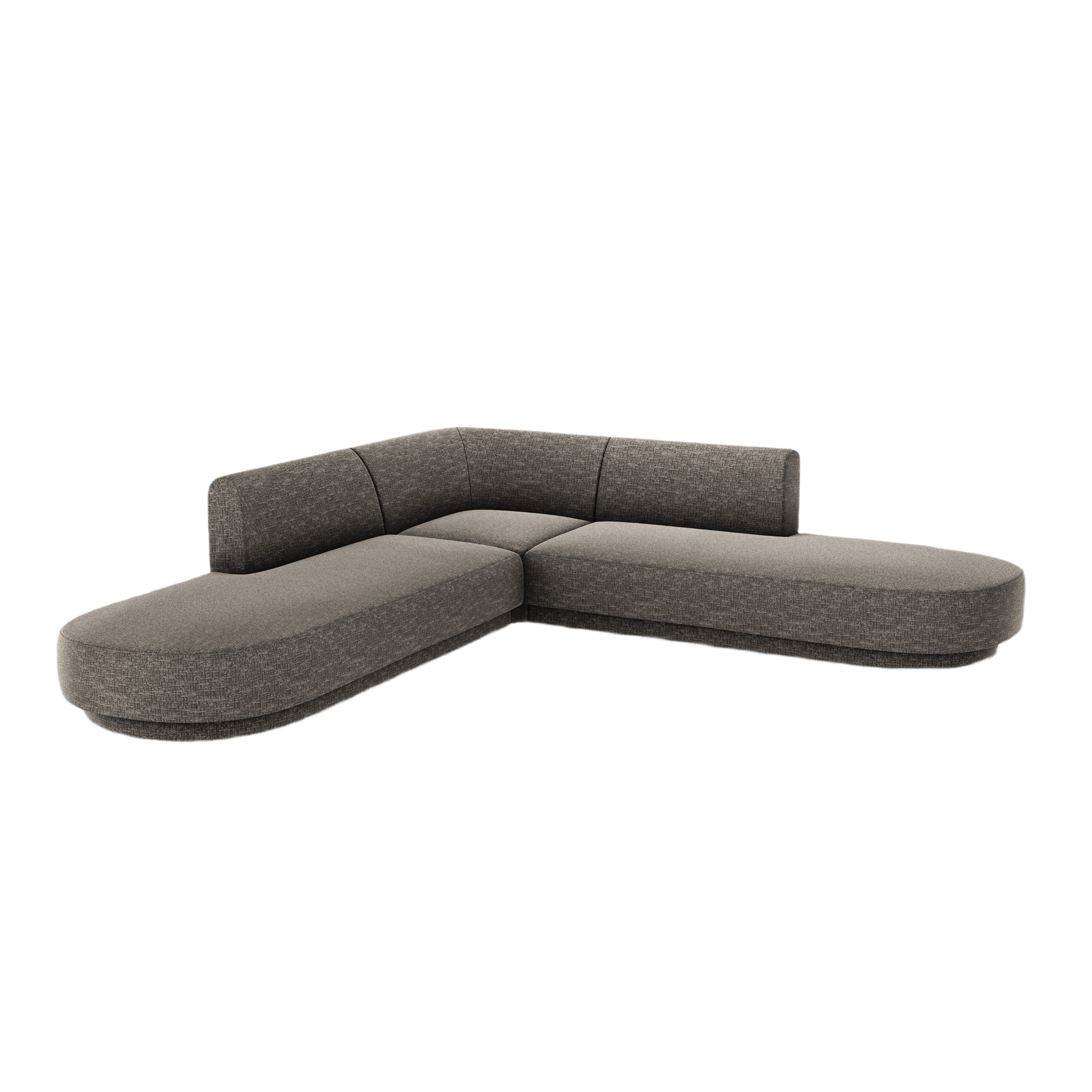 Symmetrical Open Corner Sofa MILEY Gray Chenille Silk