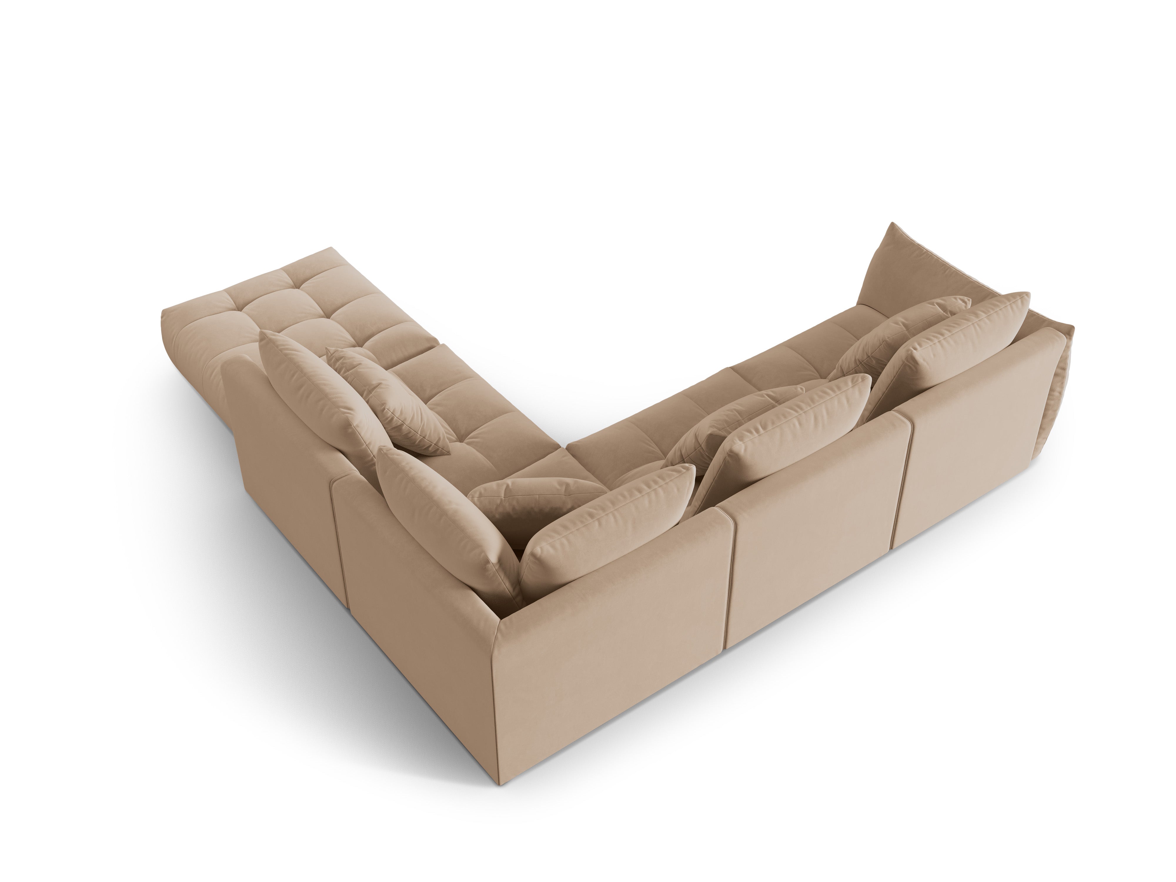 Velvet Modular Right Corner Sofa, "Bloom", 4 Seats, Sand, 316x310x95
Made in Europe
