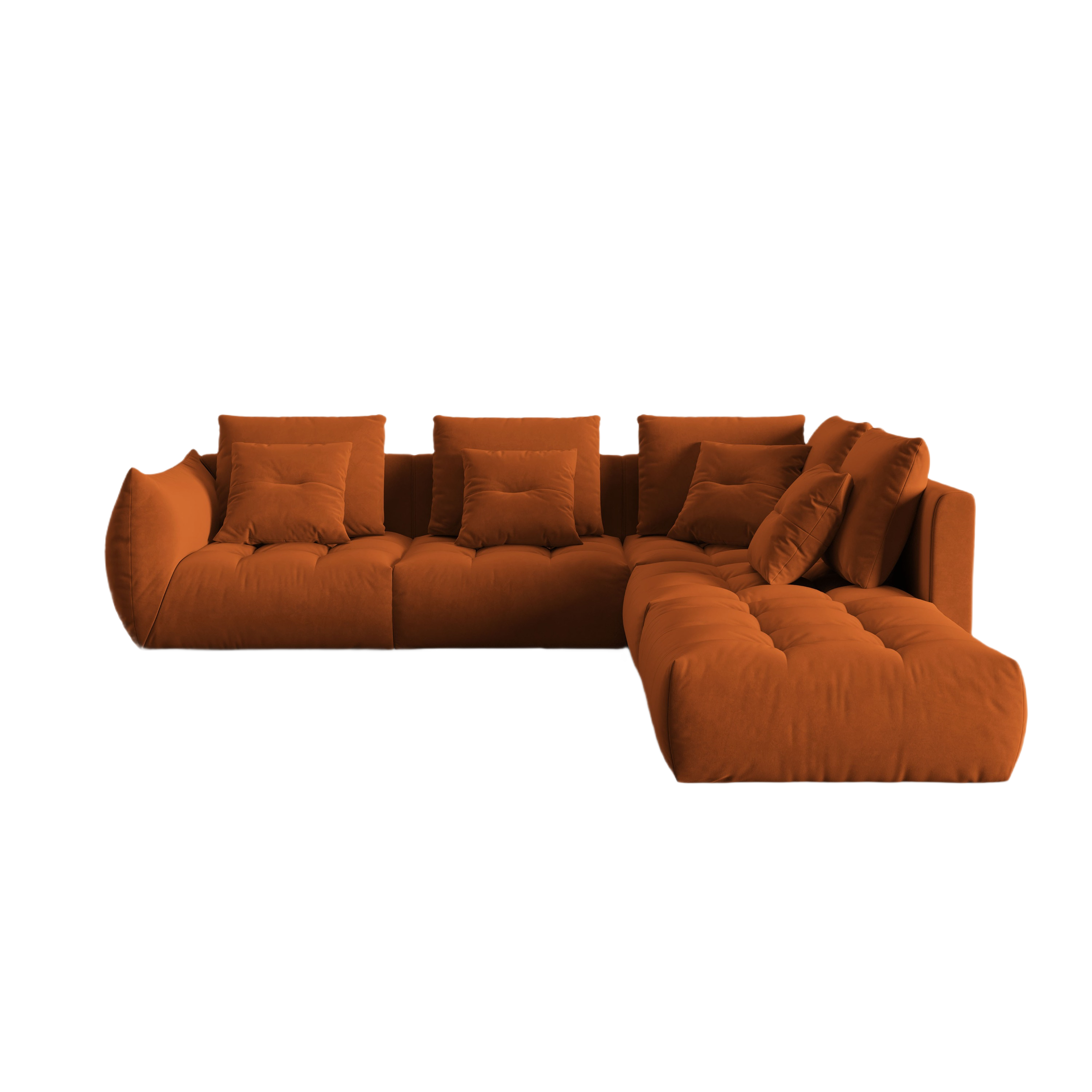 Velvet Modular Right Corner Sofa, "Bloom", 4 Seats, Terracotta, 316x310x95
Made in Europe