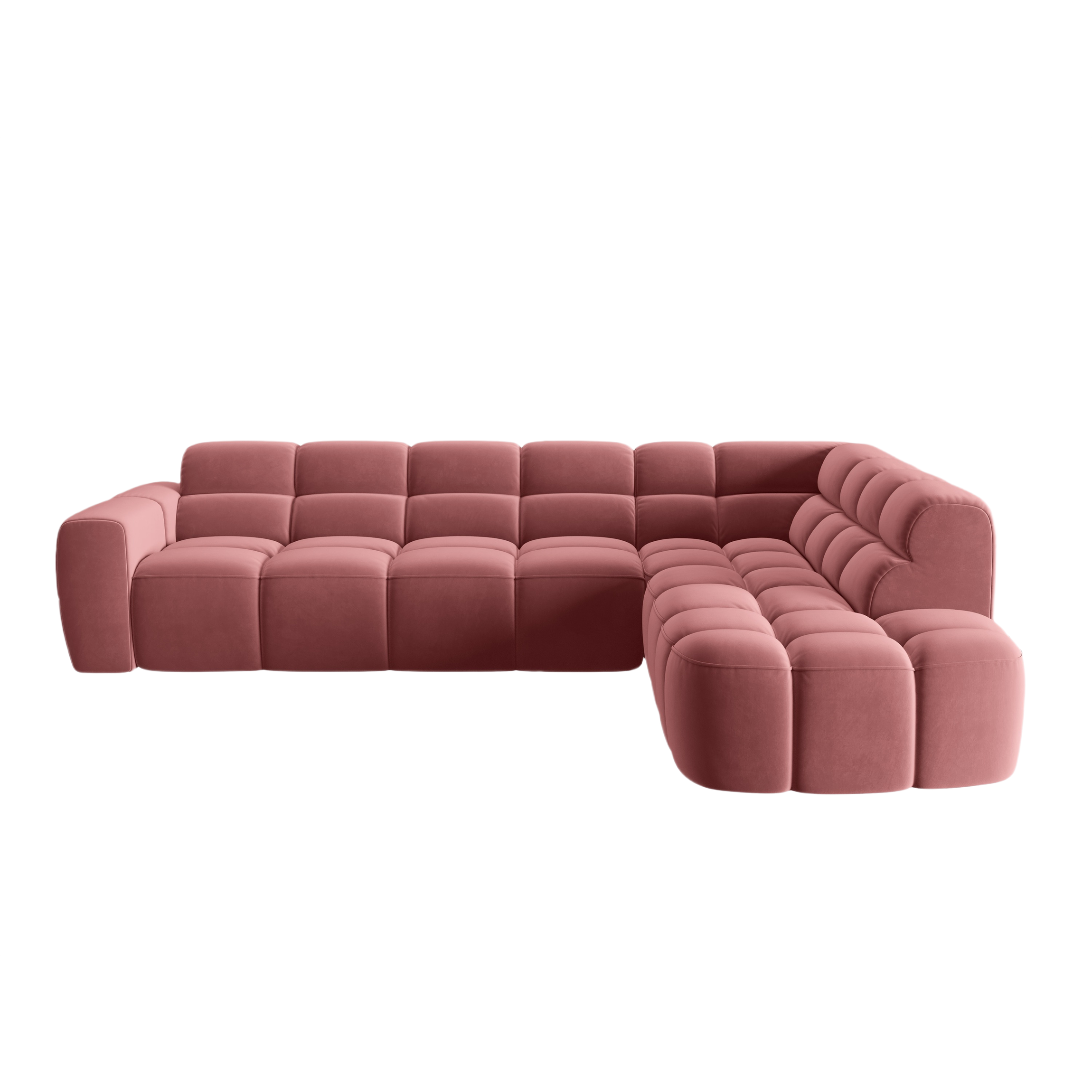 Right-facing velvet corner sofa LISA pink