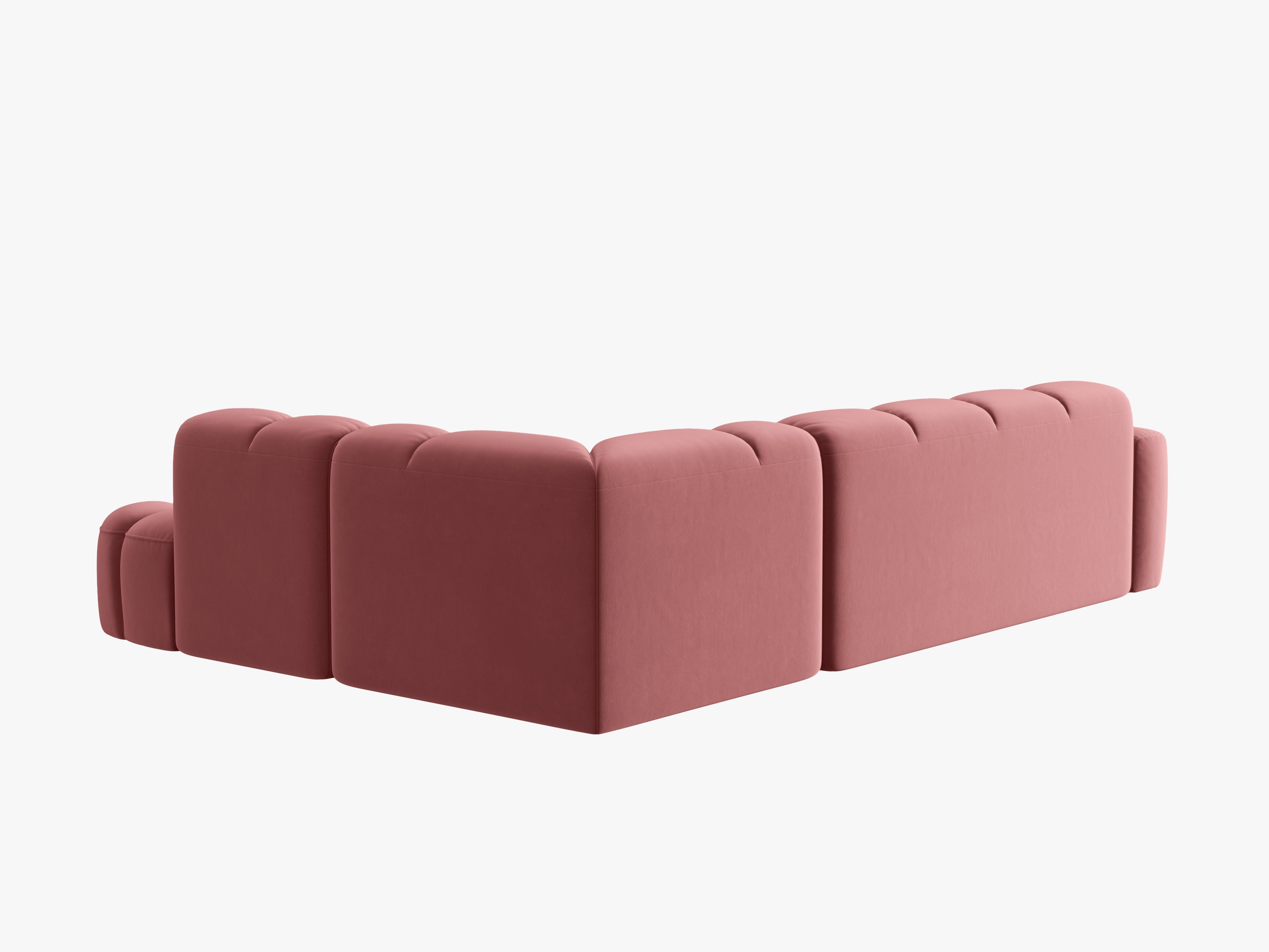 Right-facing velvet corner sofa LISA pink