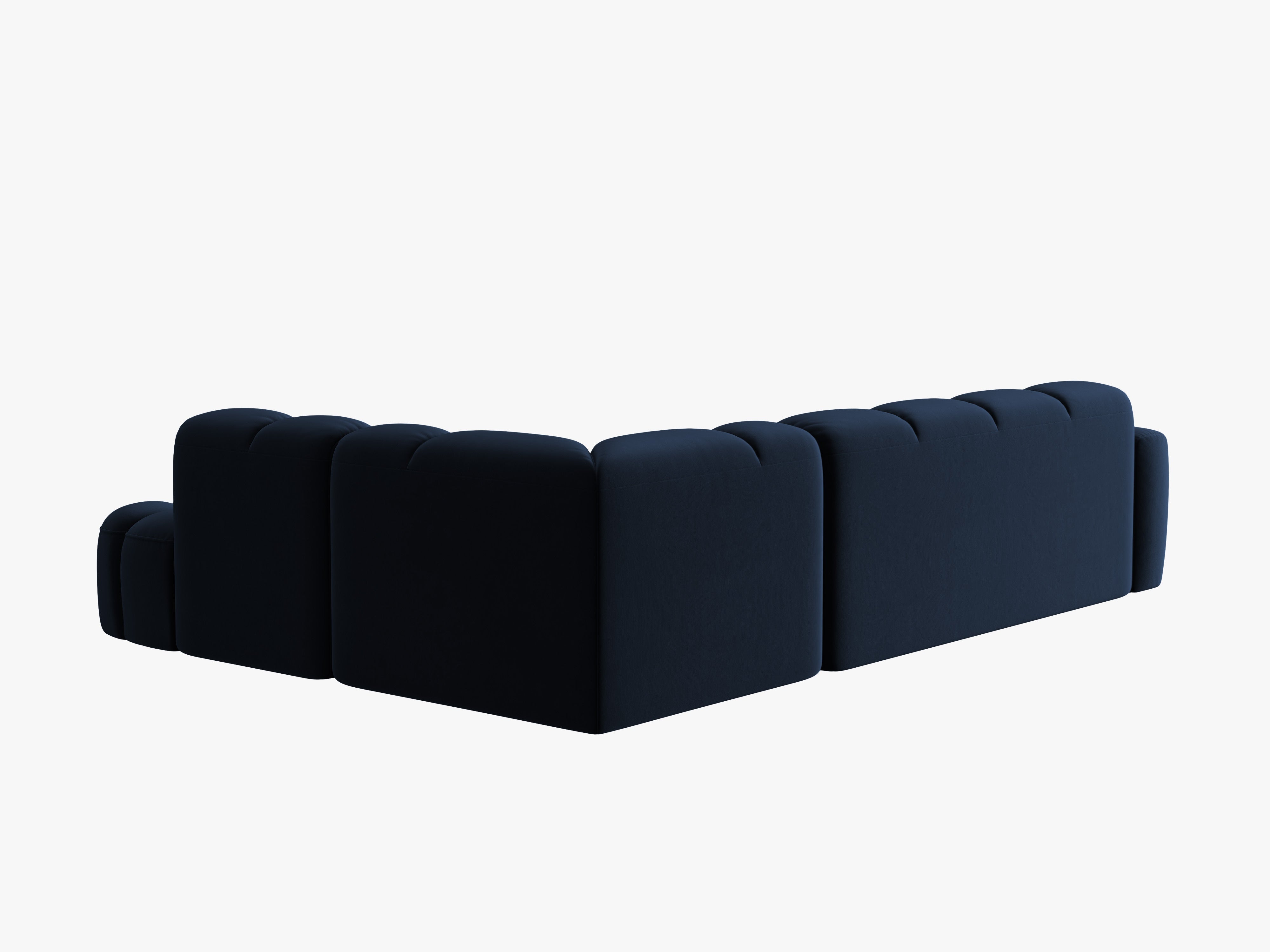 Sofa narożna aksamitna prawostronna LISA granat królewski