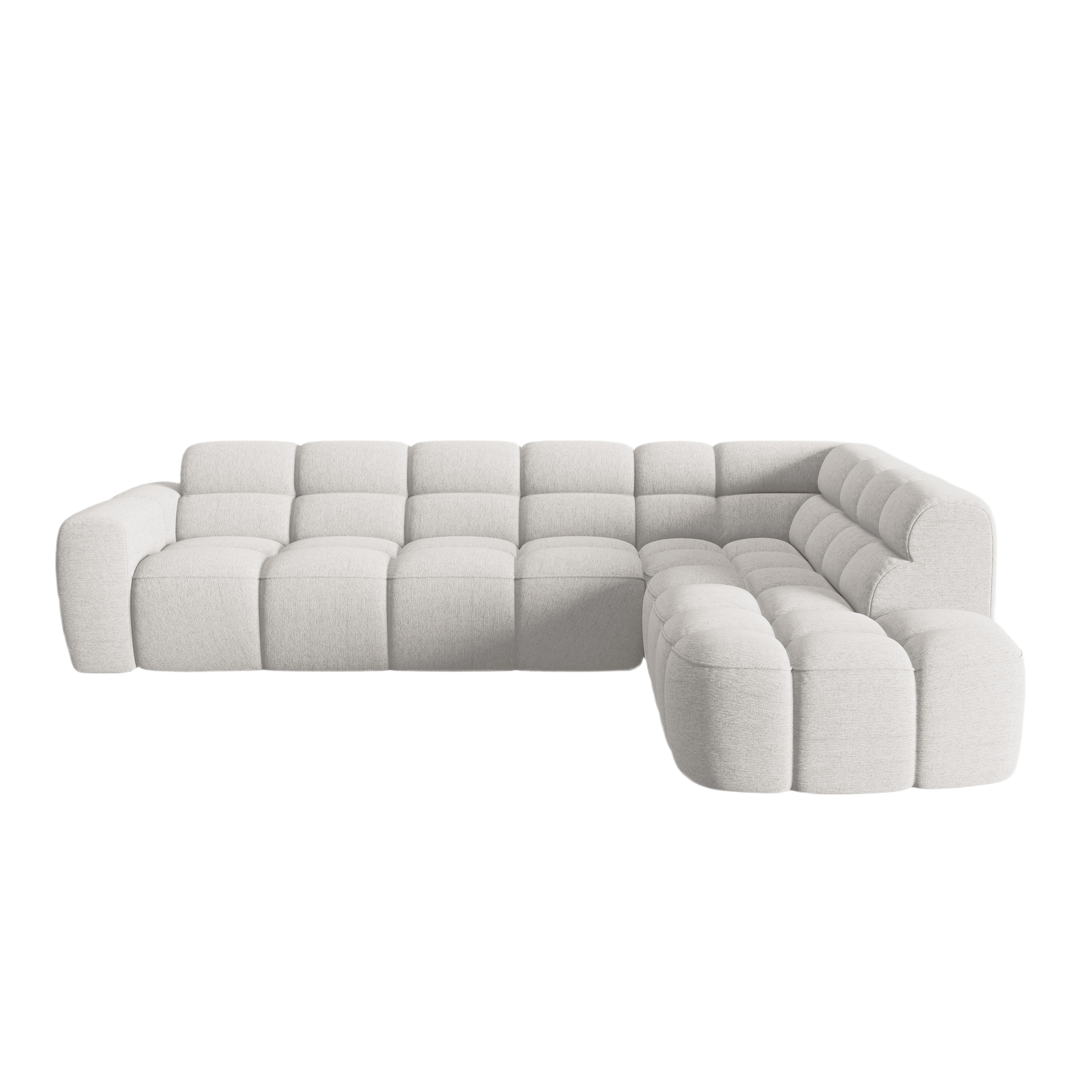 right-hand corner sofa LISA light gray chenille