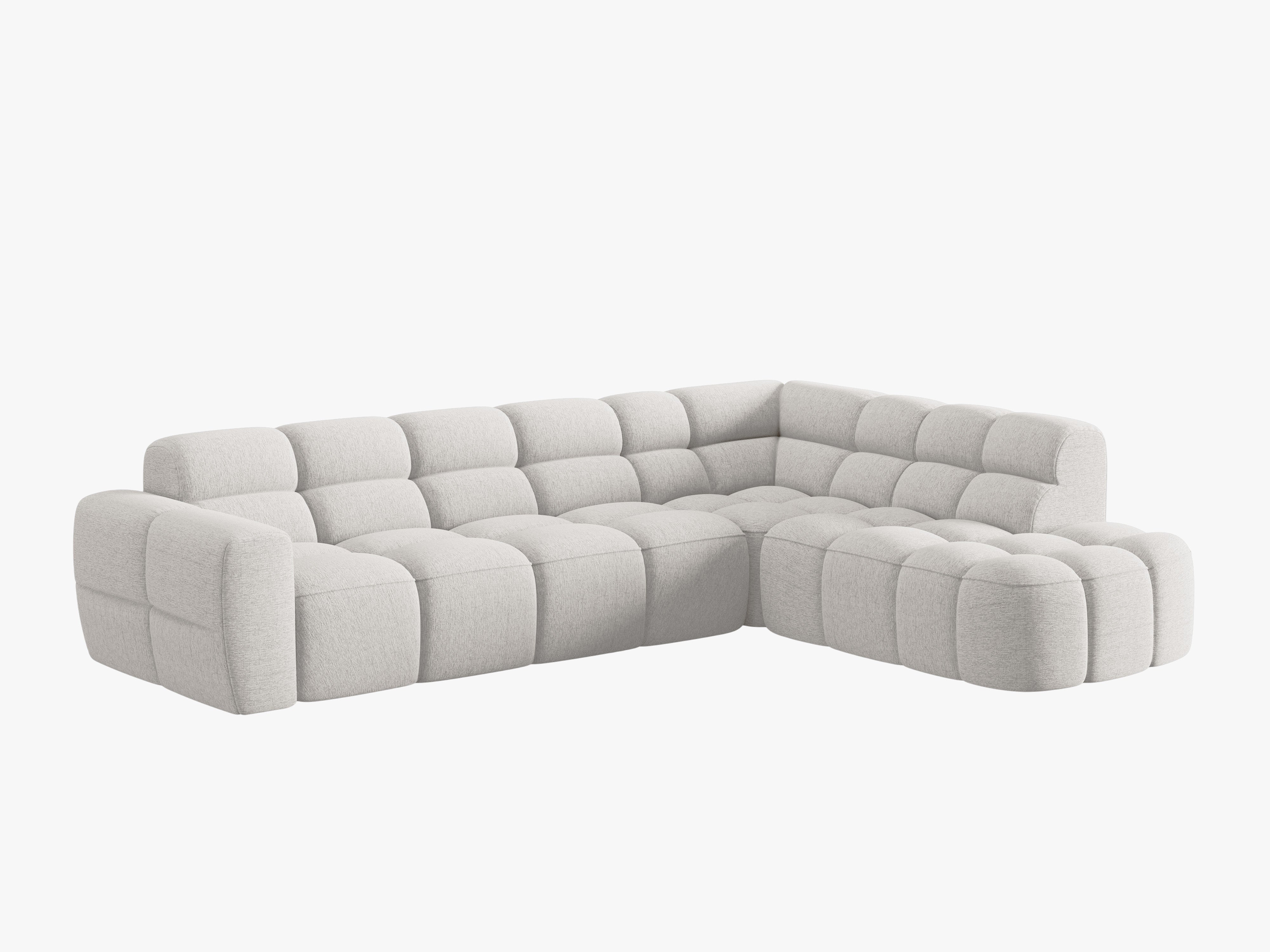 right-hand corner sofa LISA light gray chenille