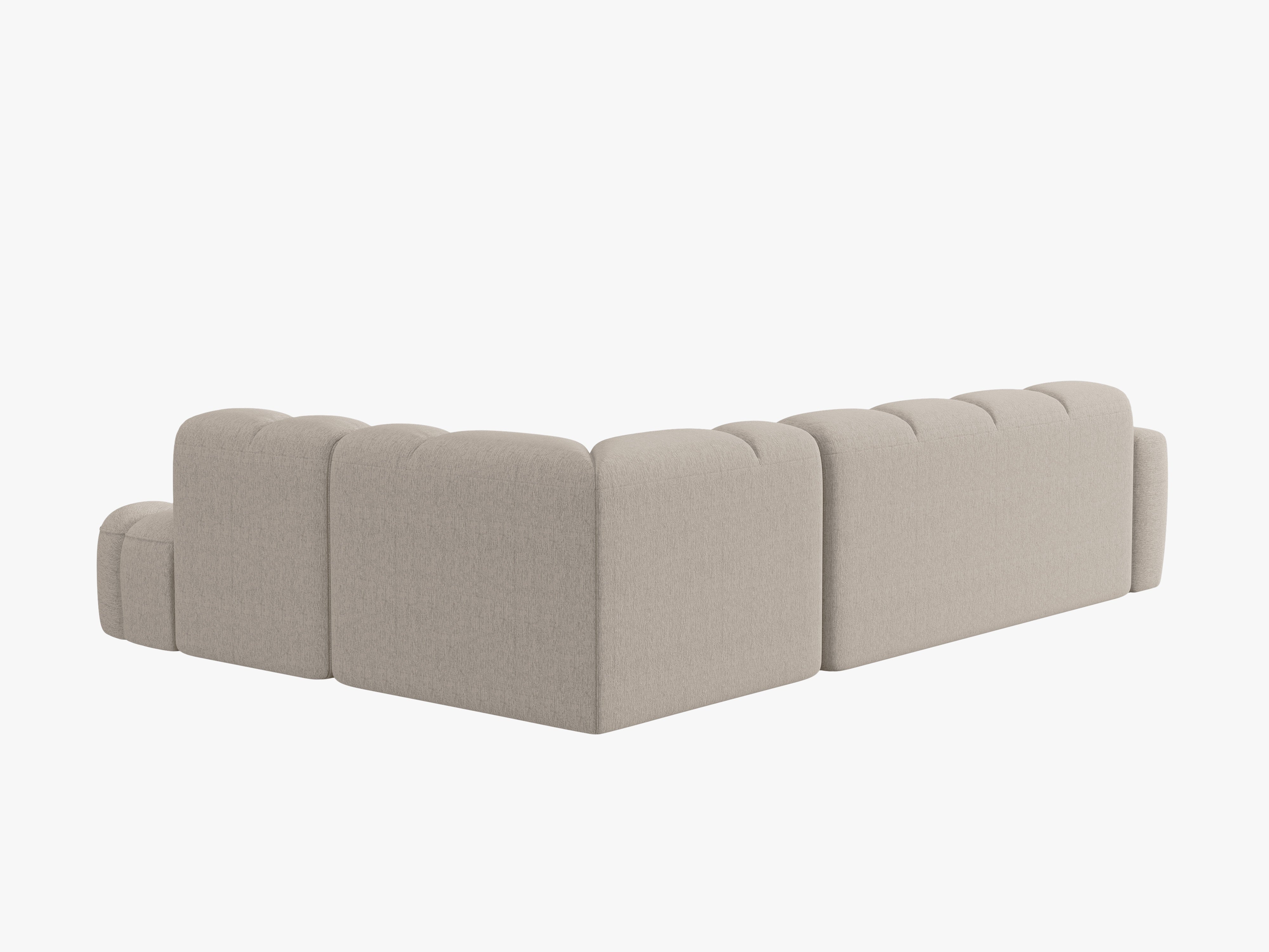 Sofa mit rechter Ecke LISA in sandfarbenem Chenille