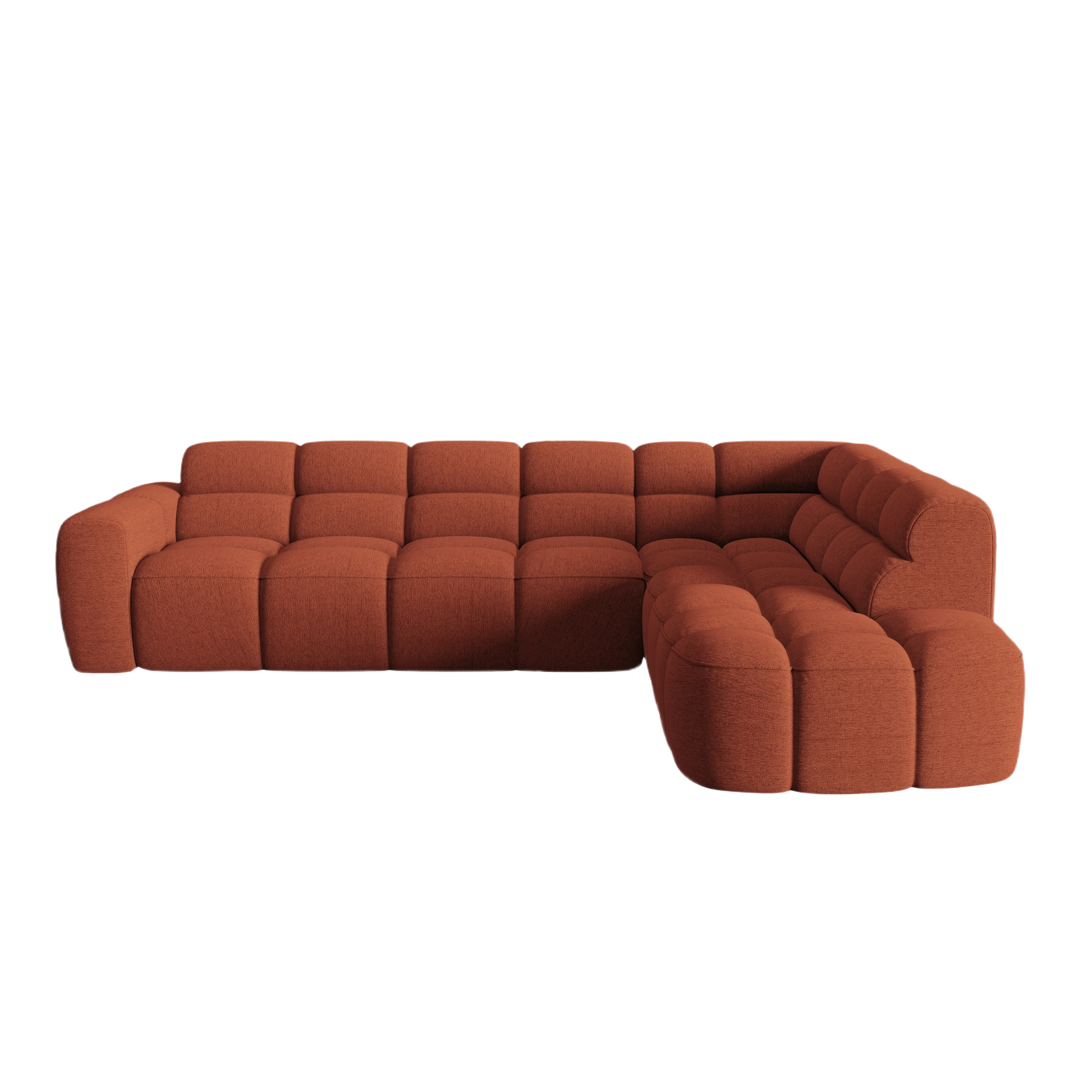 Right-hand corner sofa LISA terracotta chenille