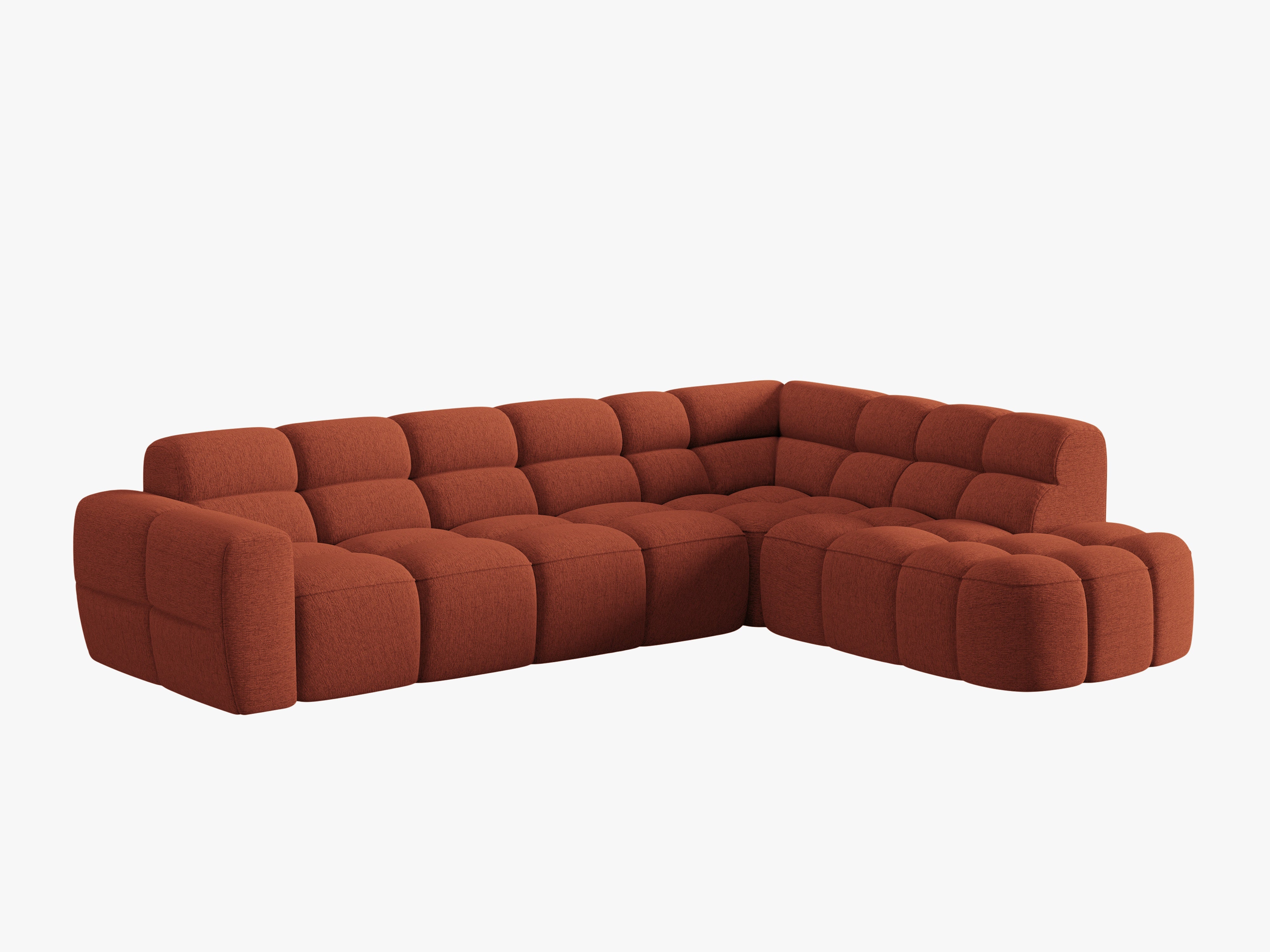 Right-hand corner sofa LISA terracotta chenille