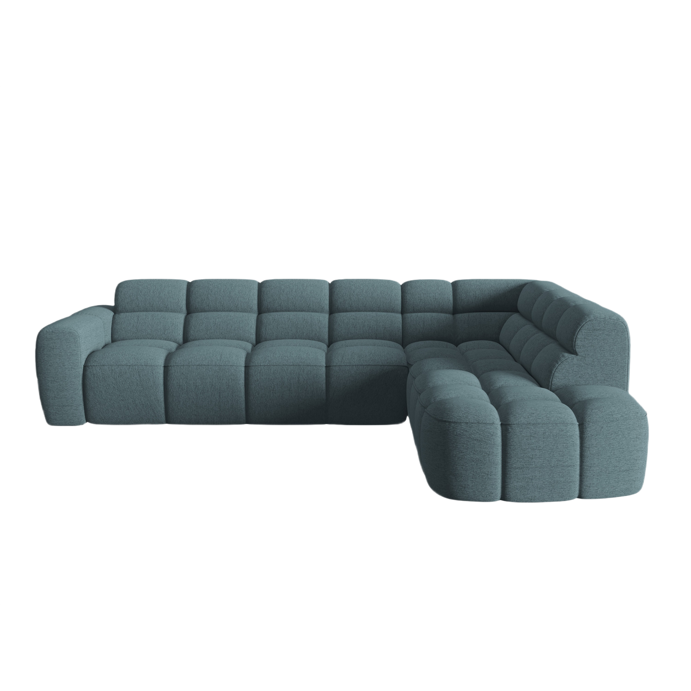 Right-facing corner sofa LISA light blue chenille