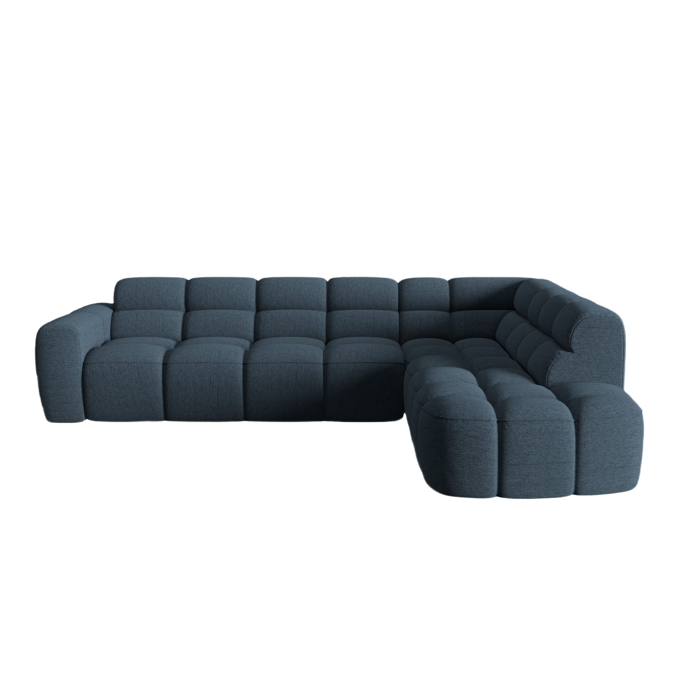 Right-facing corner sofa LISA dark blue chenille