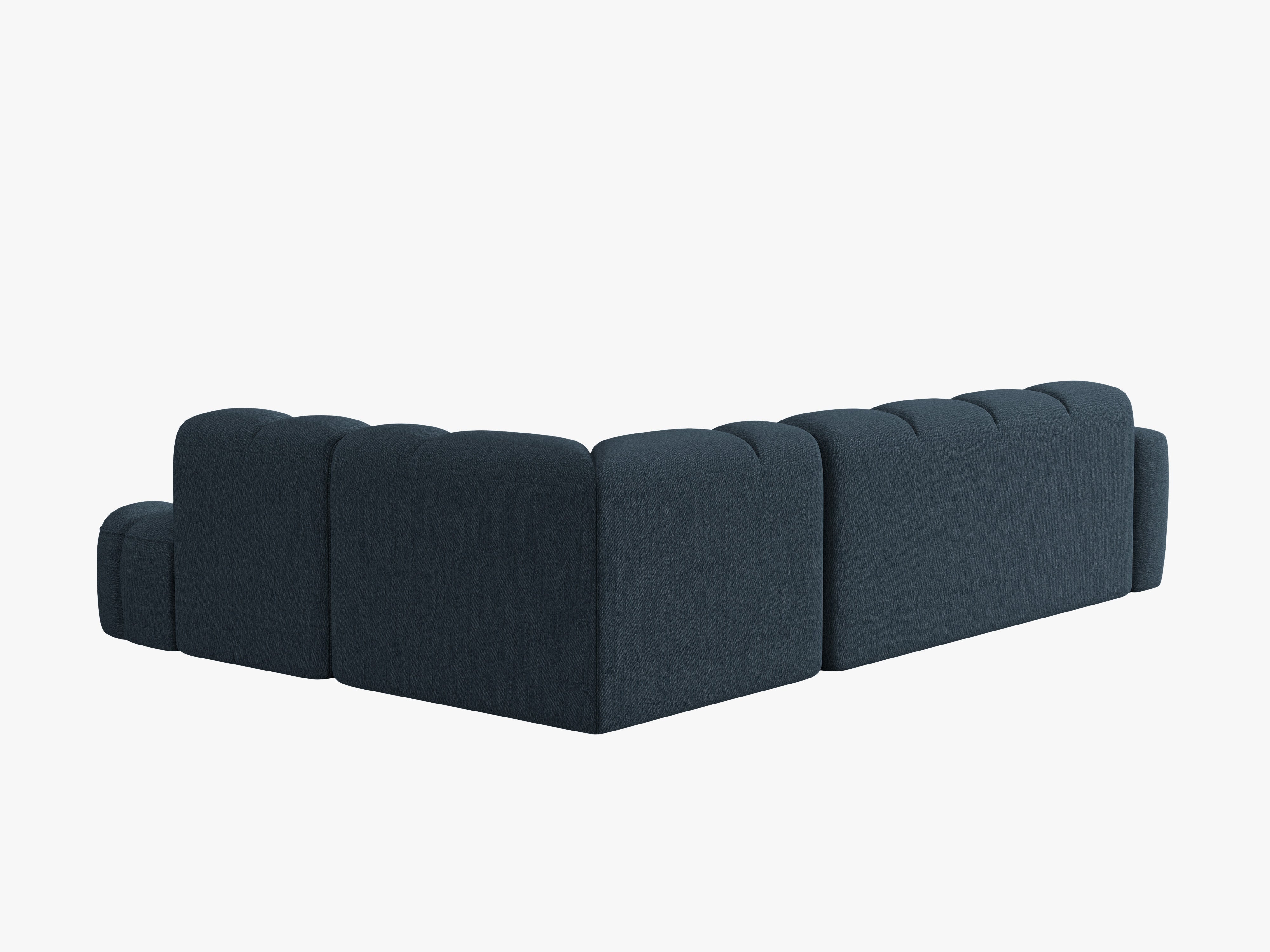 Right-facing corner sofa LISA dark blue chenille