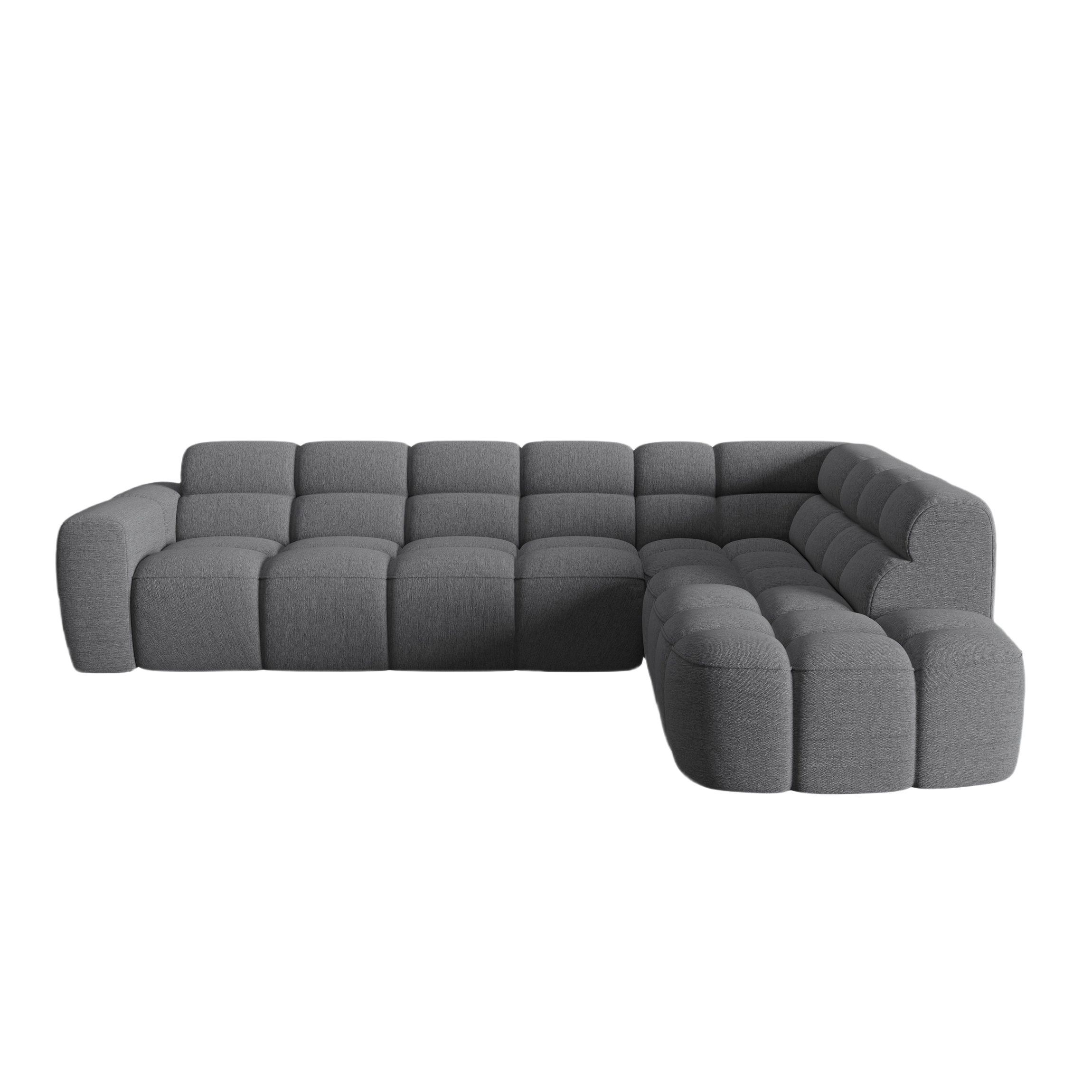 Right-facing corner sofa LISA gray chenille