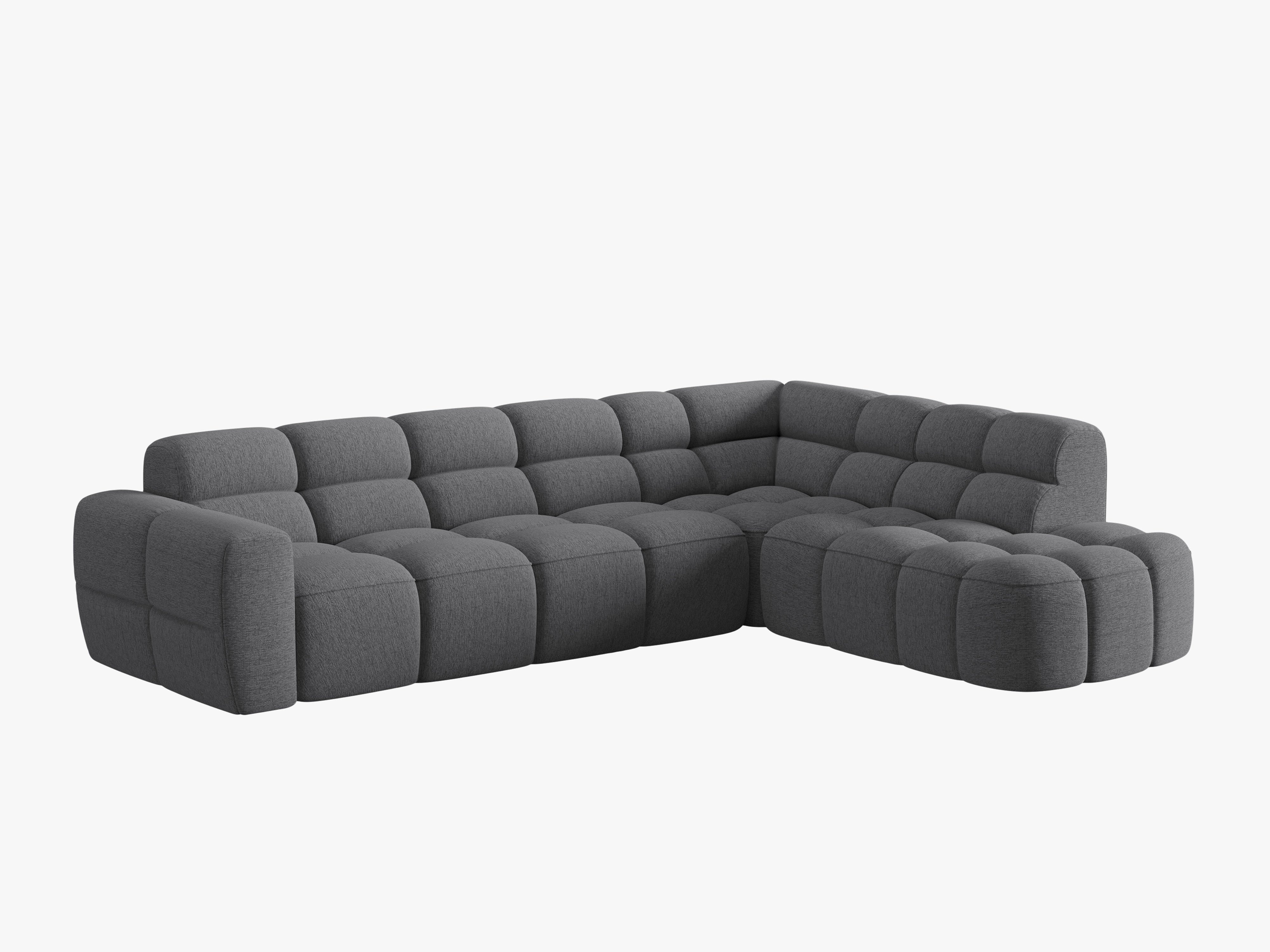 Right-facing corner sofa LISA gray chenille
