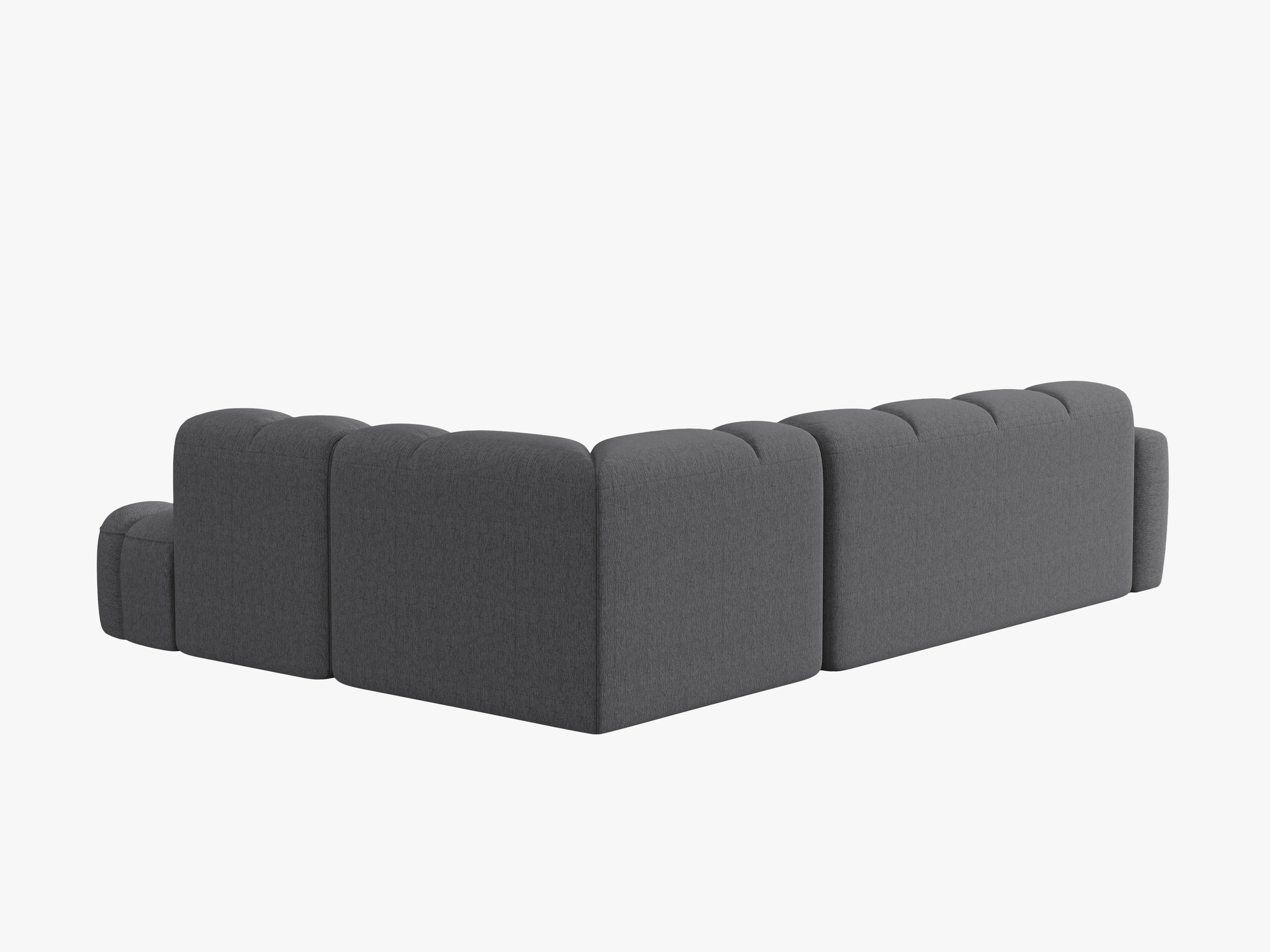 Right-facing corner sofa LISA gray chenille