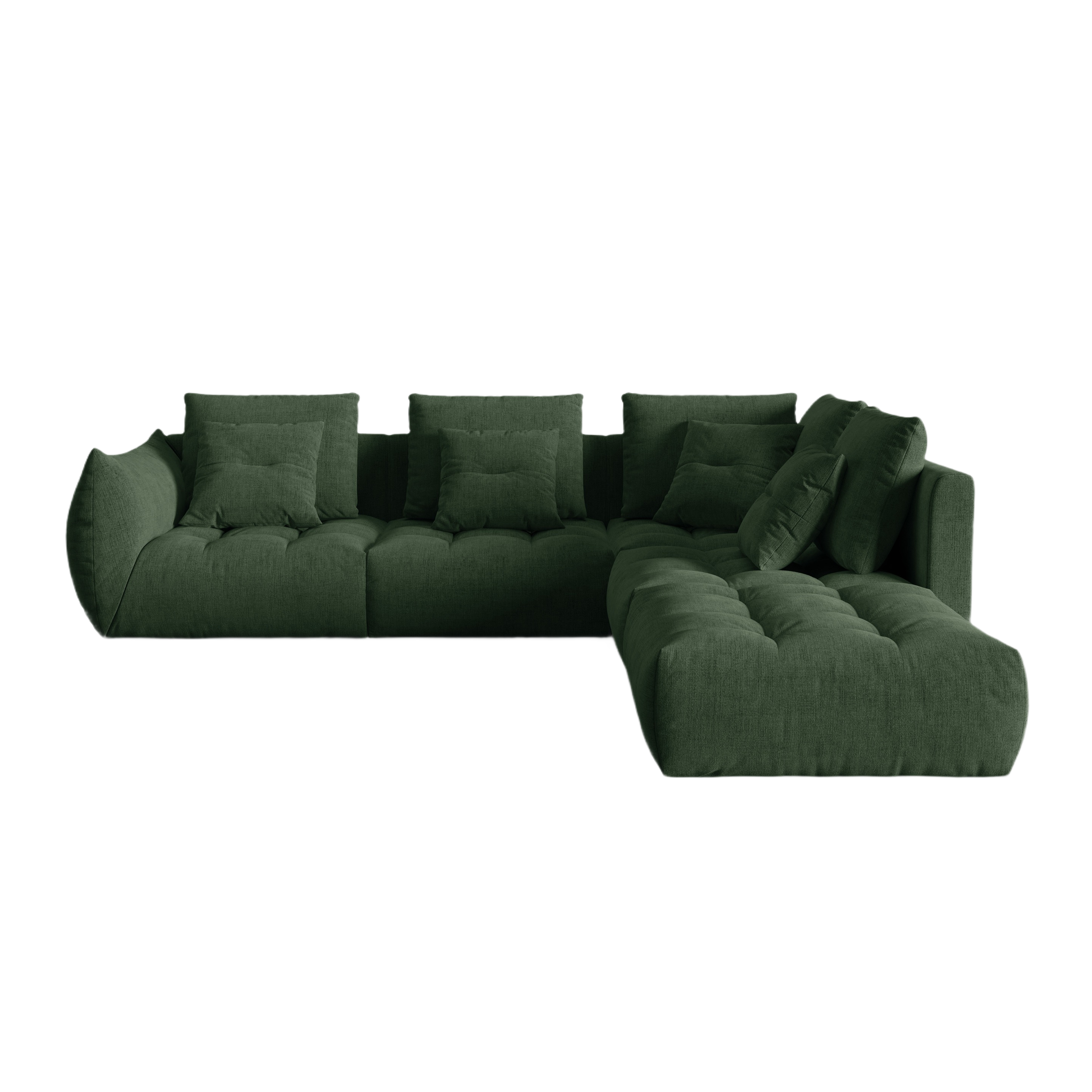 Modular Right Corner Sofa, "Bloom", 4 Seats, Moss Green, 316x310x95
Made in Europe
