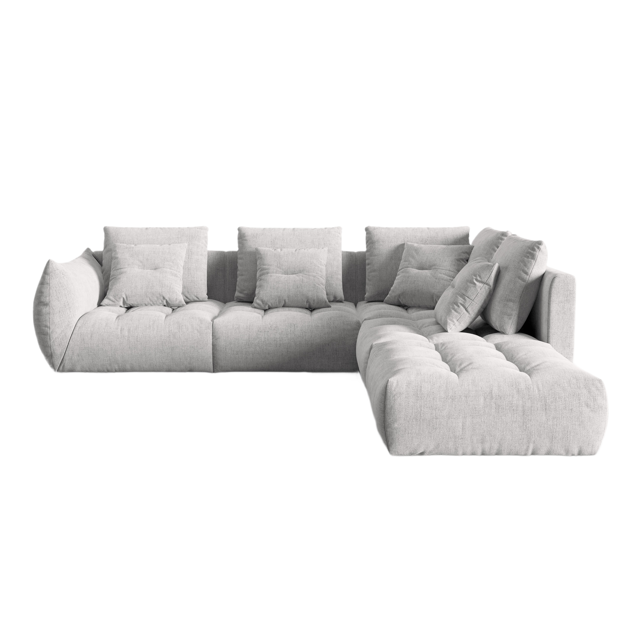Modular Right Corner Sofa, "Bloom", 4 Seats, Silver, 316x310x95
Made in Europe