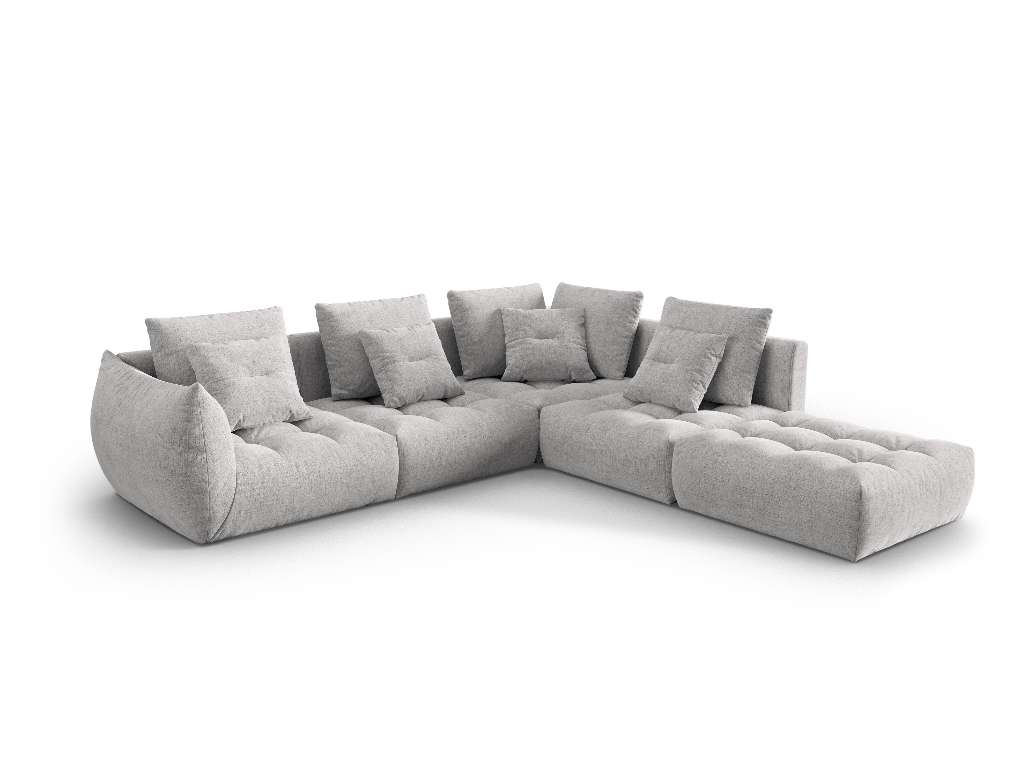 Modular Right Corner Sofa, "Bloom", 4 Seats, Silver, 316x310x95
Made in Europe