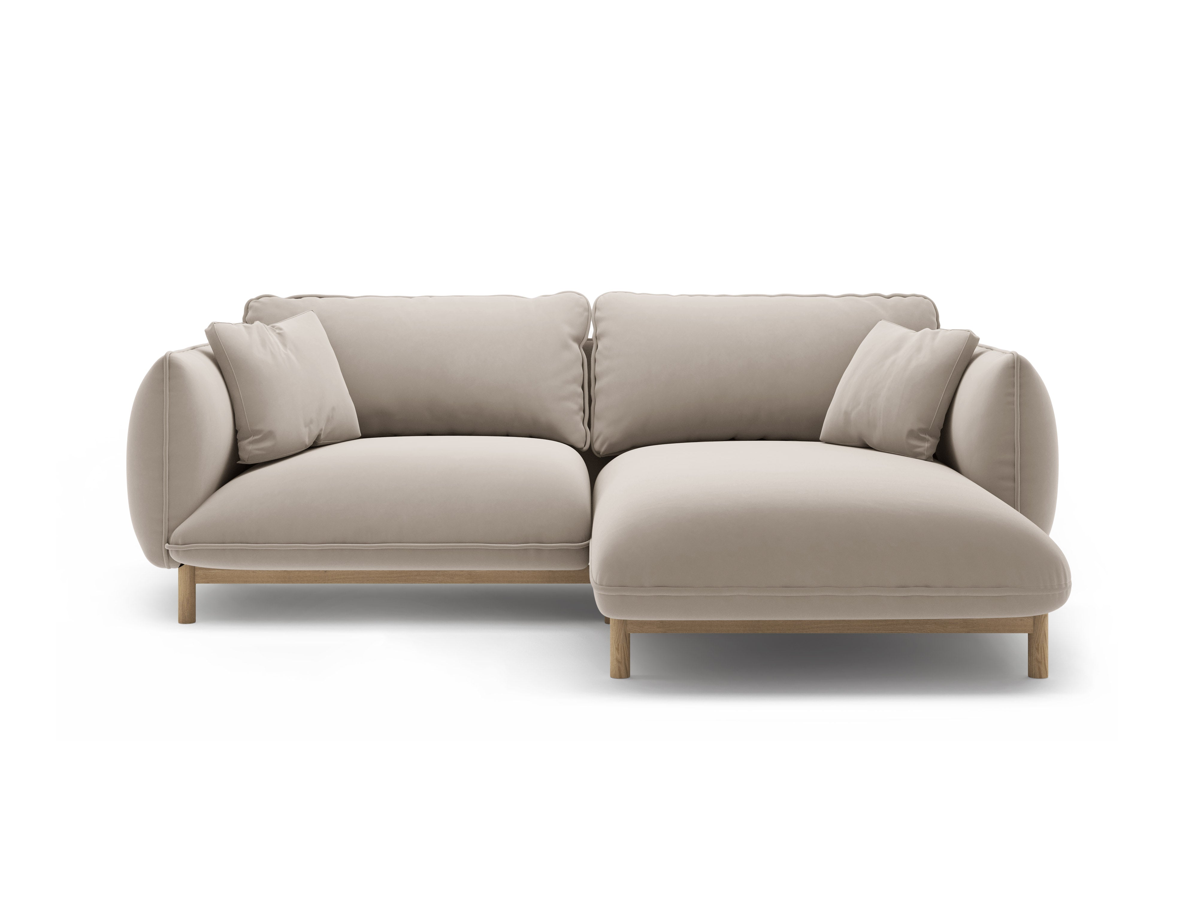 Samt-Ecksofa rechts ADA hellbeige