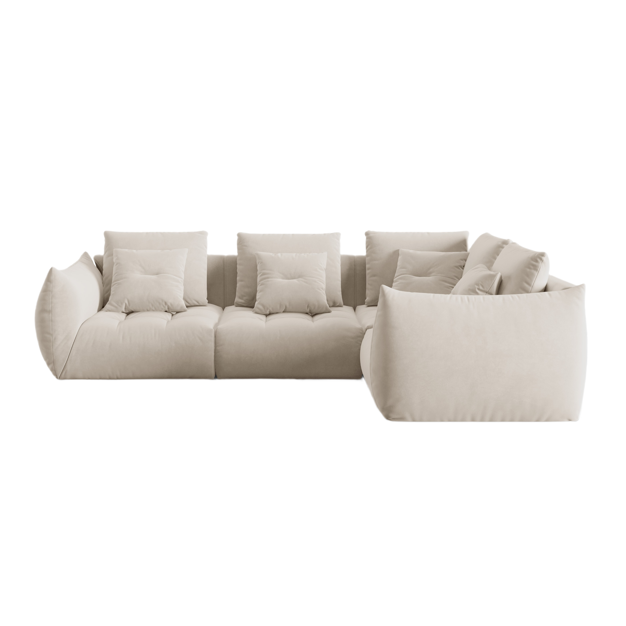 Velvet Modular Right Corner Sofa, "Bloom", 3 Sitze, Ecru, 316x216x95
In Europa gemacht