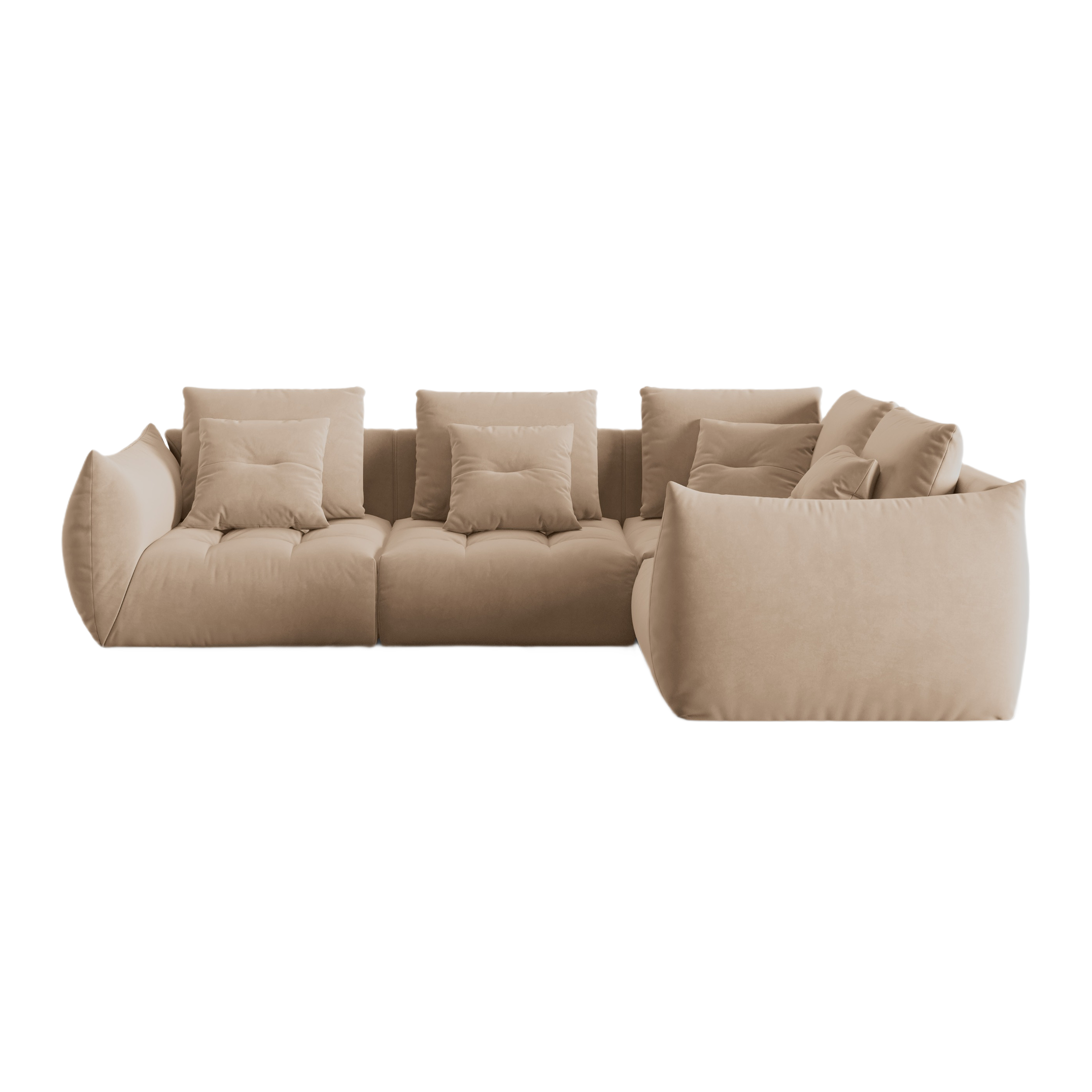 Velvet Modular Right Corner Sofa, "Bloom", 3 Seats, Sand, 316x216x95
Made in Europe