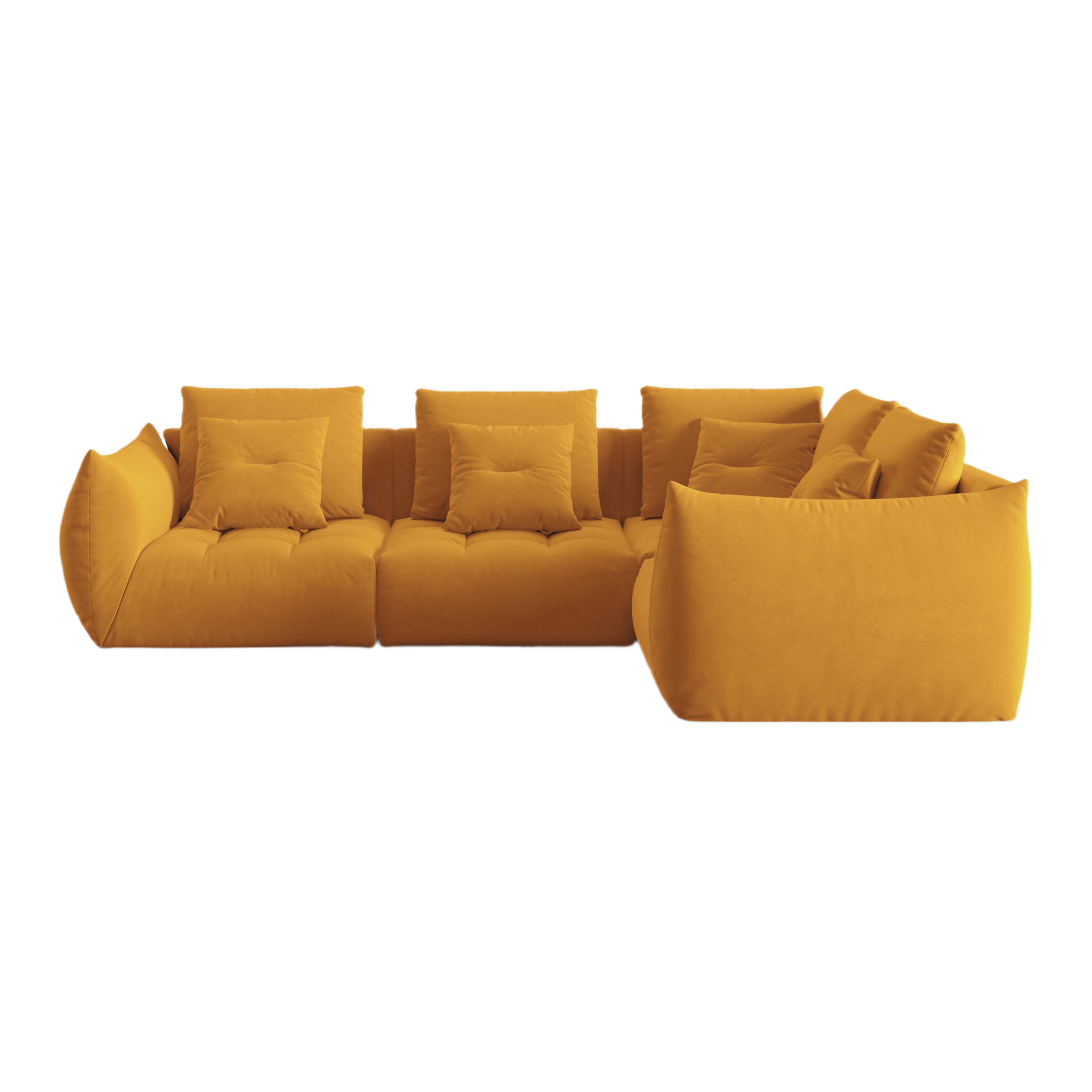 Velvet Modular Right Corner Sofa, "Bloom", 3 Seats, Yellow, 316x216x95
Made in Europe