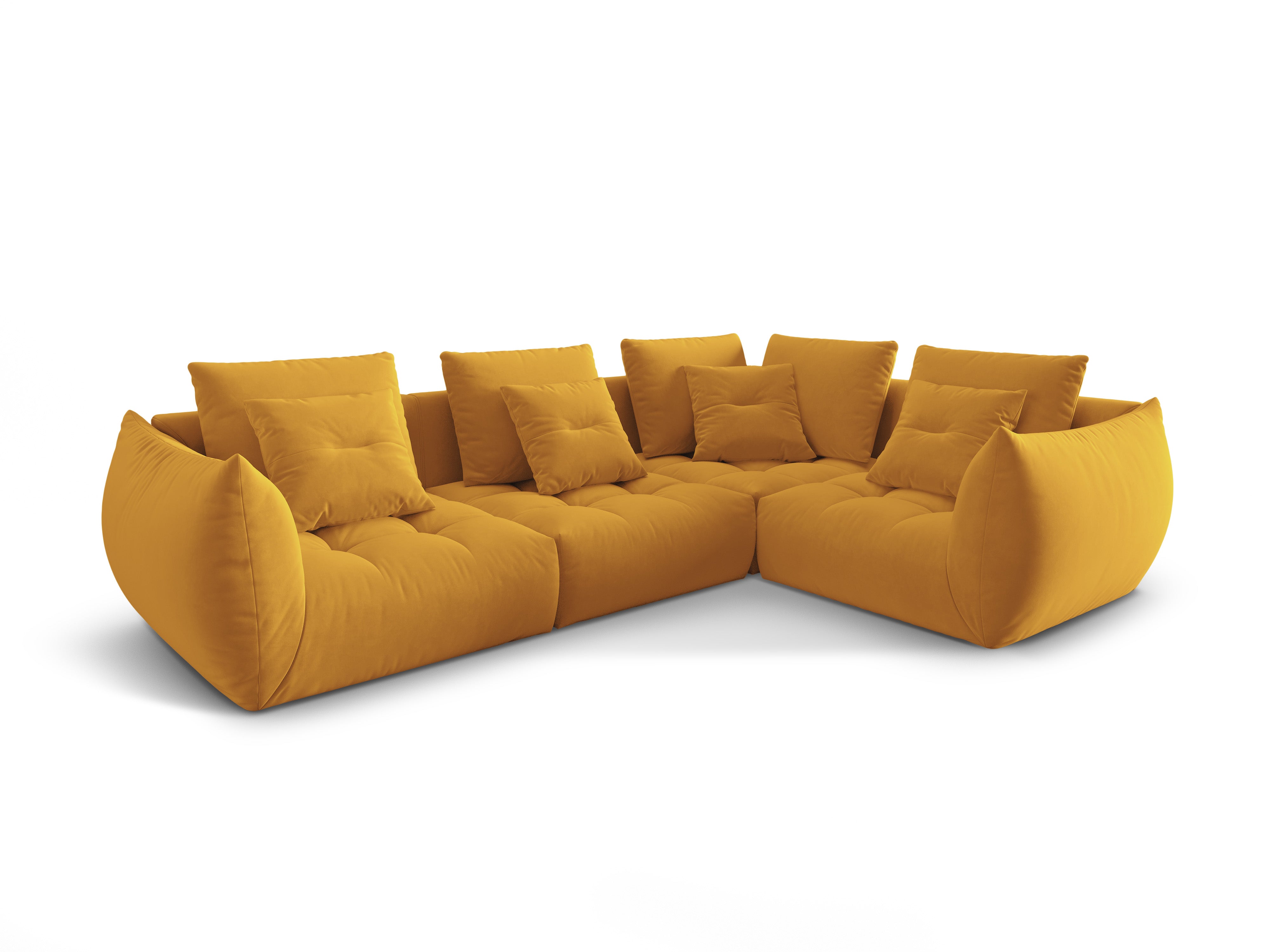 Velvet Modular Right Corner Sofa, "Bloom", 3 Seats, Yellow, 316x216x95
Made in Europe