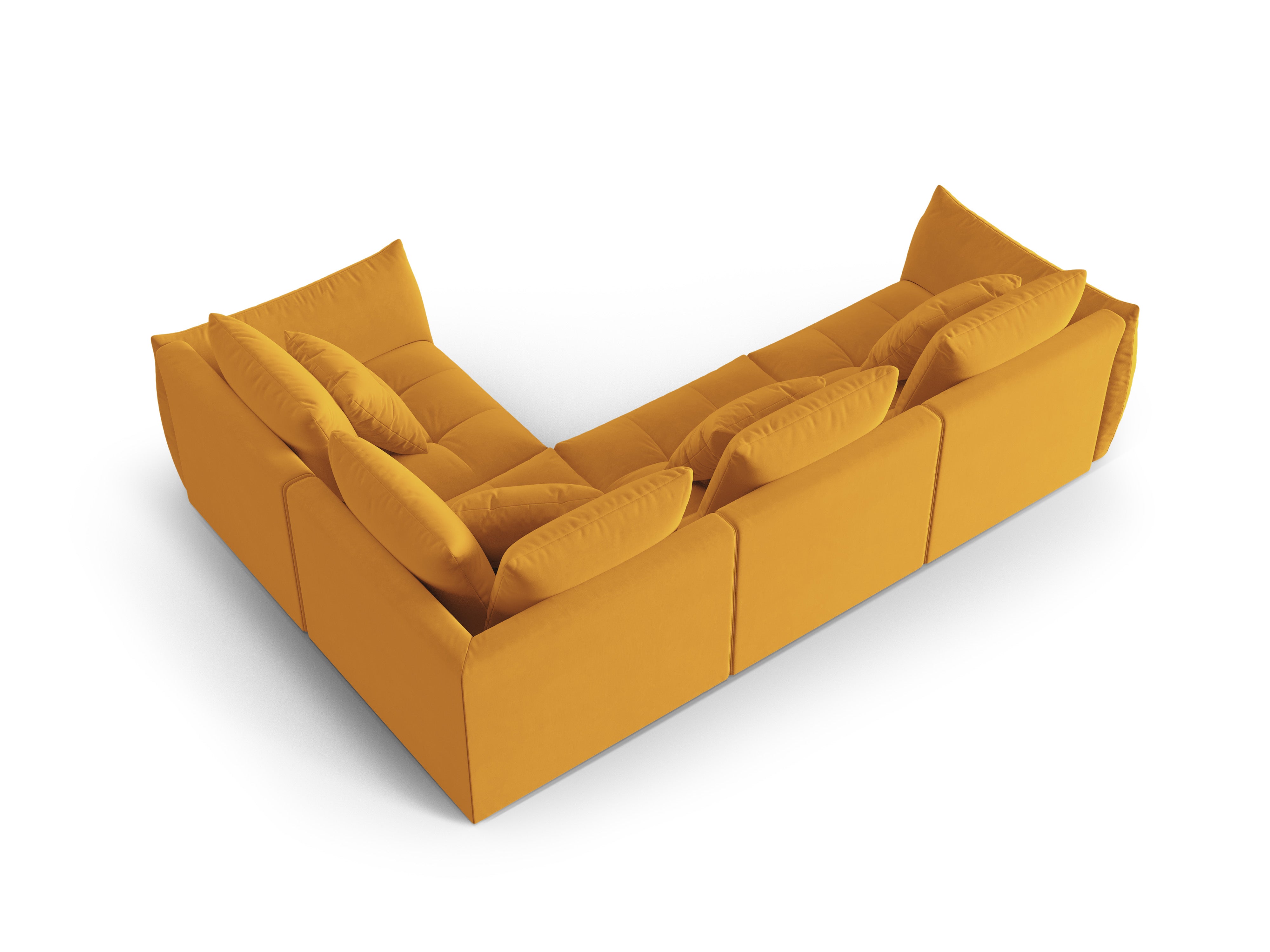 Velvet Modular Right Corner Sofa, "Bloom", 3 Seats, Yellow, 316x216x95
Made in Europe