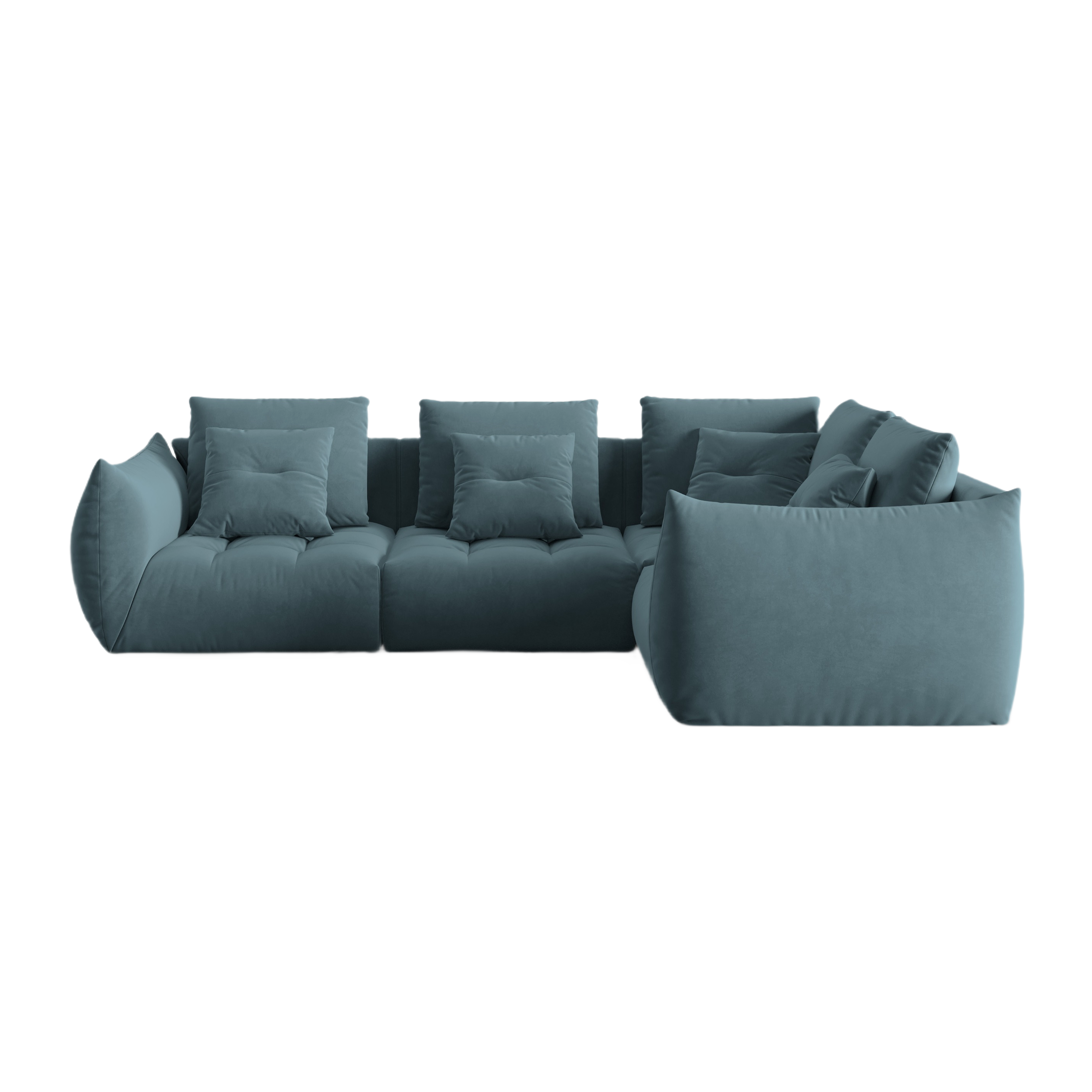 Velvet Modular Right Corner Sofa, "Bloom", 3 Seats, Pastel Blue, 316x216x95
Made in Europe