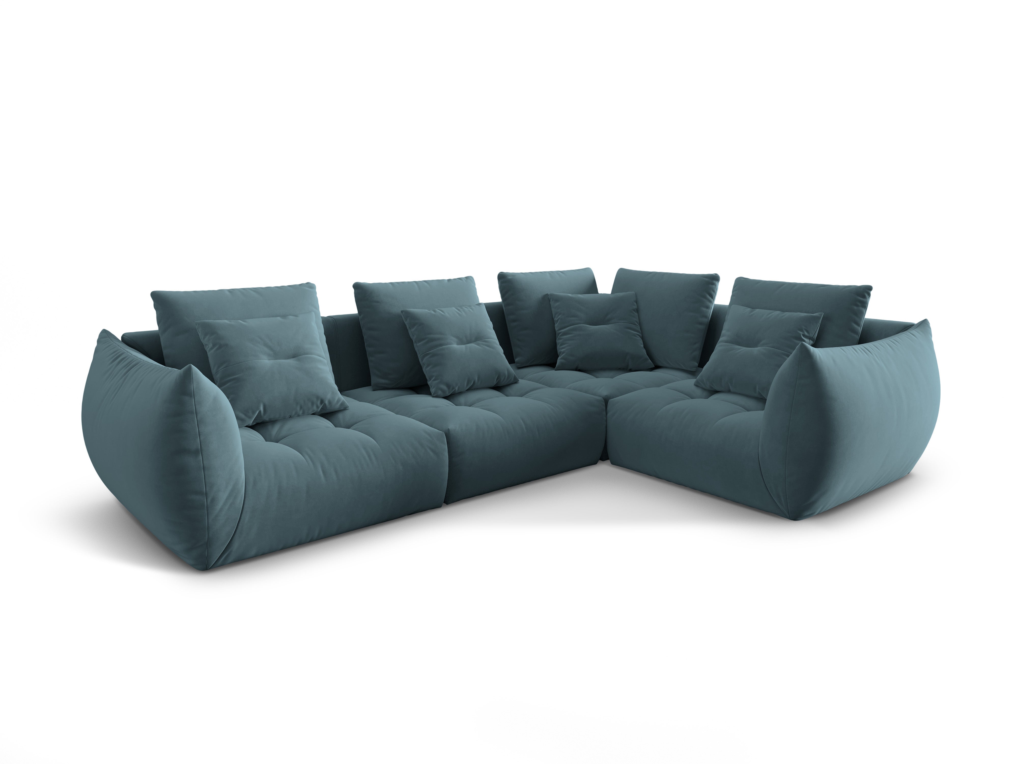 Velvet Modular Right Corner Sofa, "Bloom", 3 Seats, Pastel Blue, 316x216x95
Made in Europe
