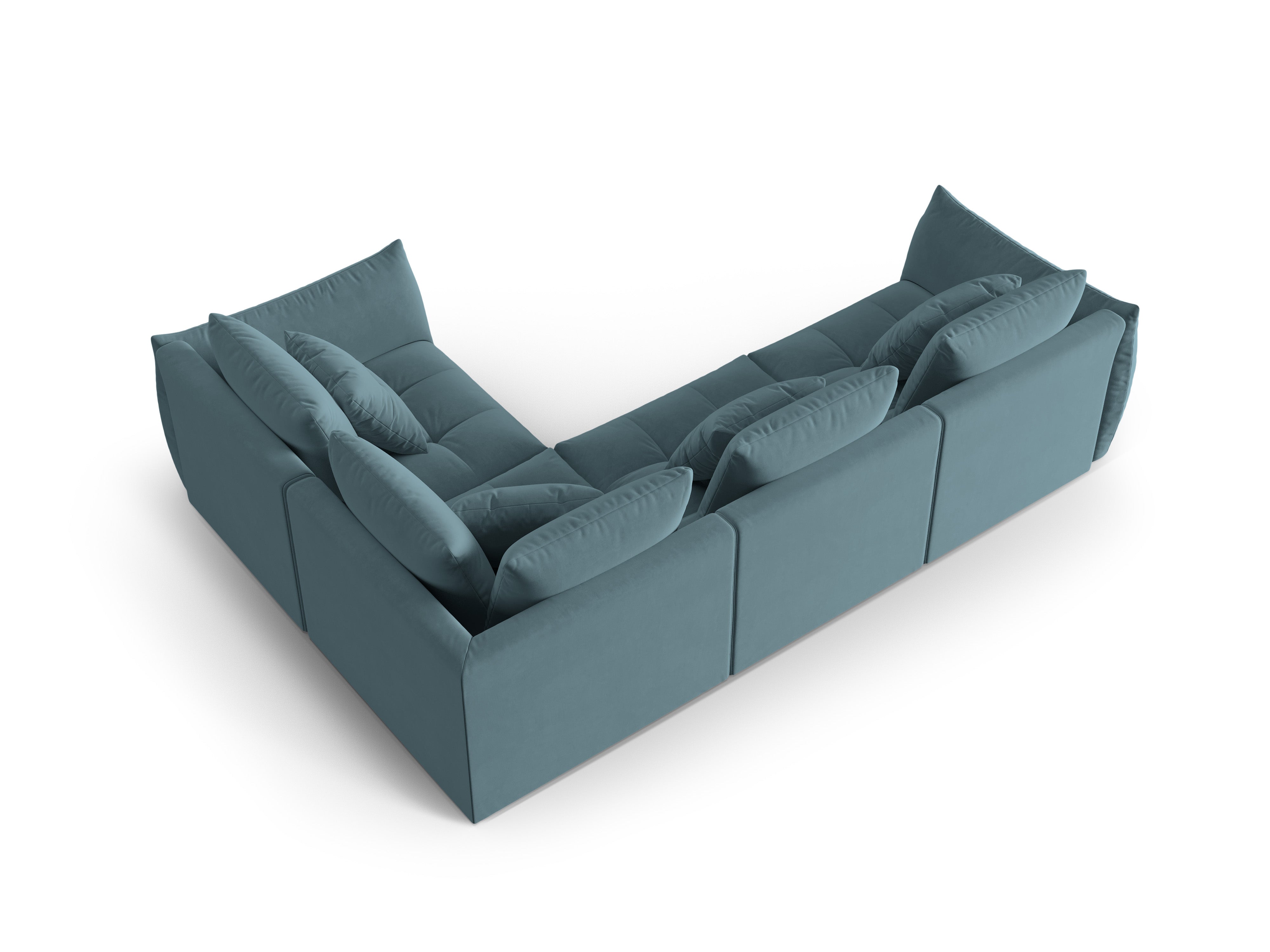 Velvet Modular Right Corner Sofa, "Bloom", 3 Seats, Pastel Blue, 316x216x95
Made in Europe