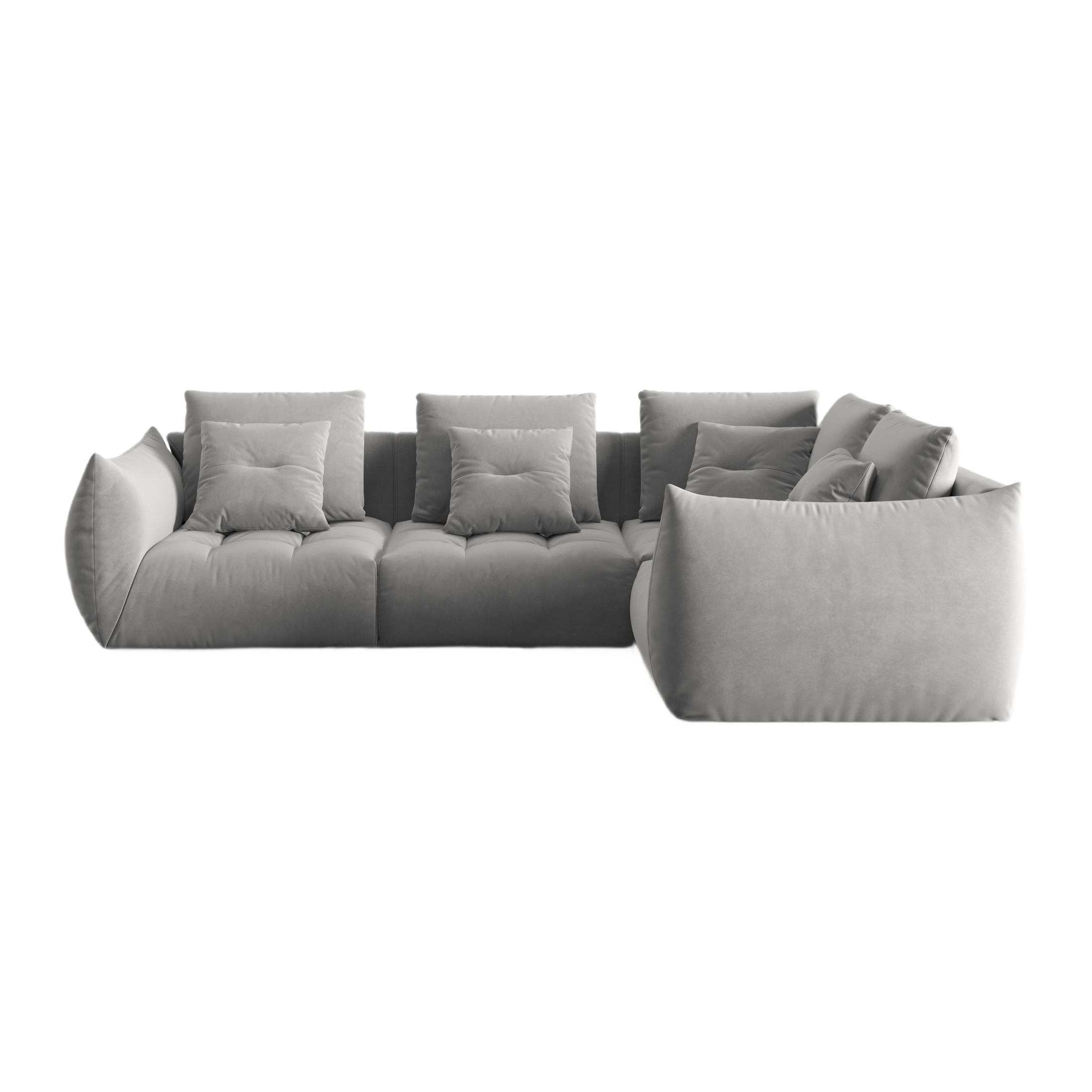Velvet Modular Right Corner Sofa, "Bloom", 3 Seats, Gray, 316x216x95
Made in Europe