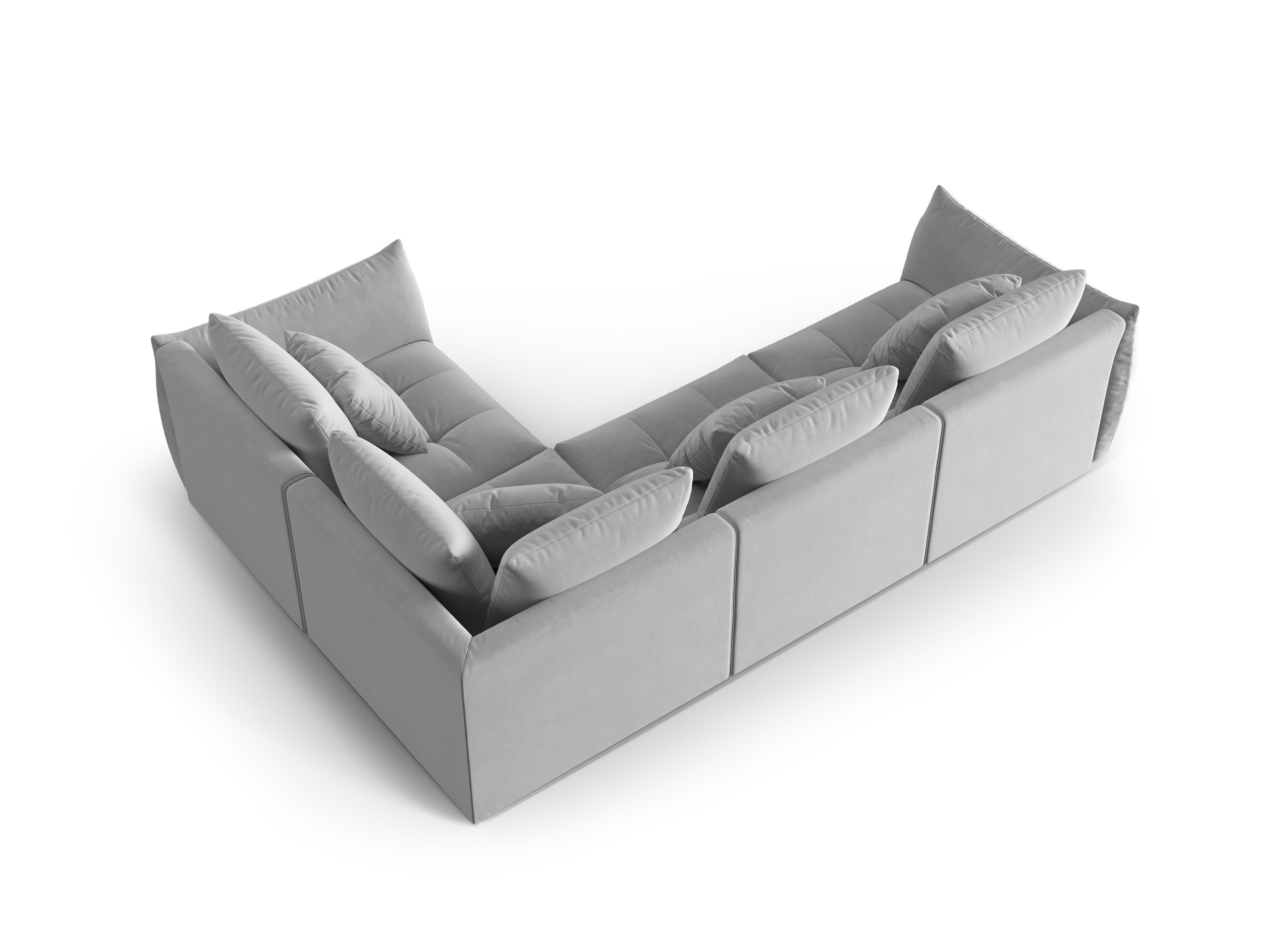 Velvet Modular Right Corner Sofa, "Bloom", 3 Seats, Gray, 316x216x95
Made in Europe