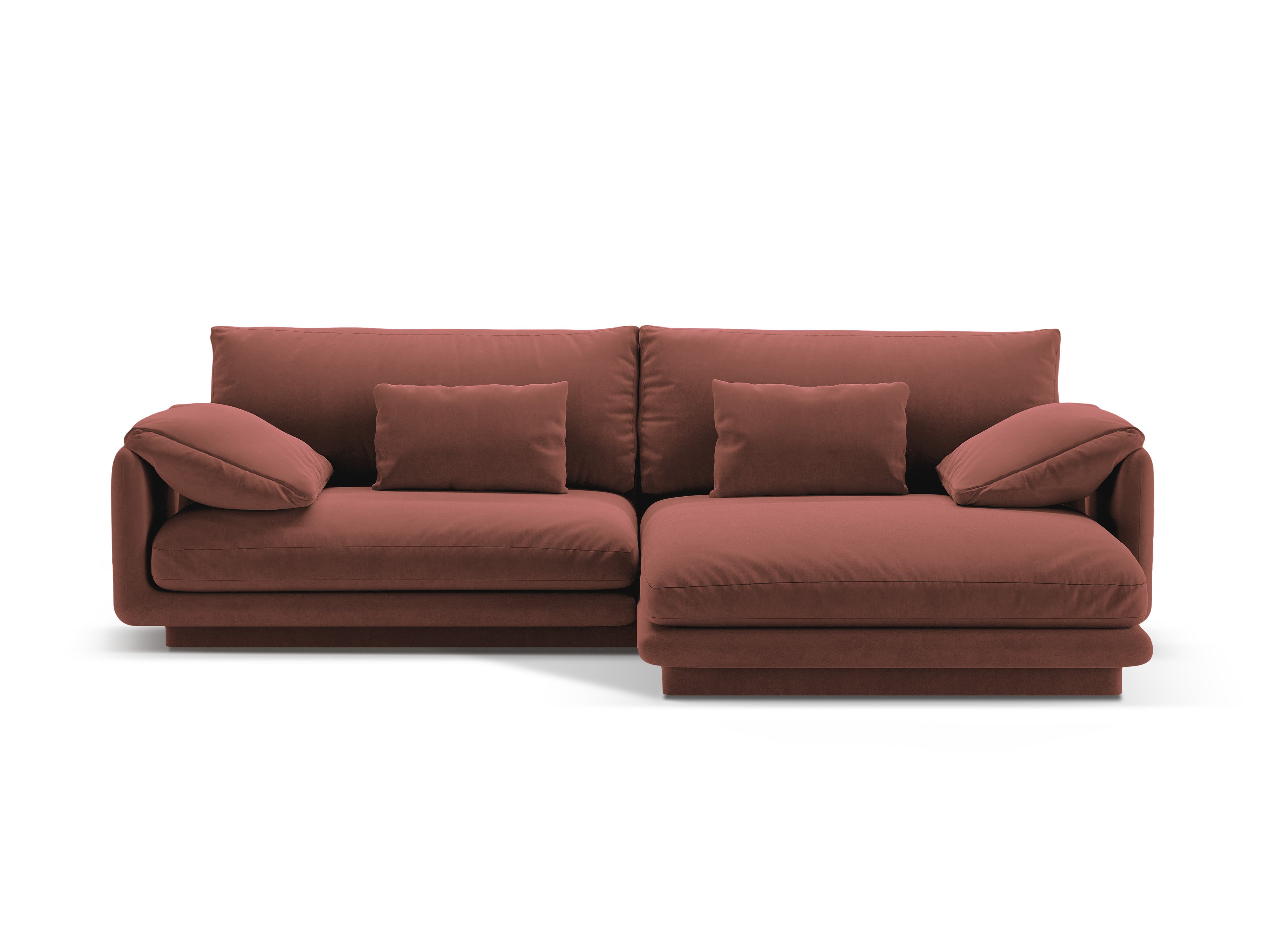 Velvet corner of 4-person right-hand Torino Cuoio