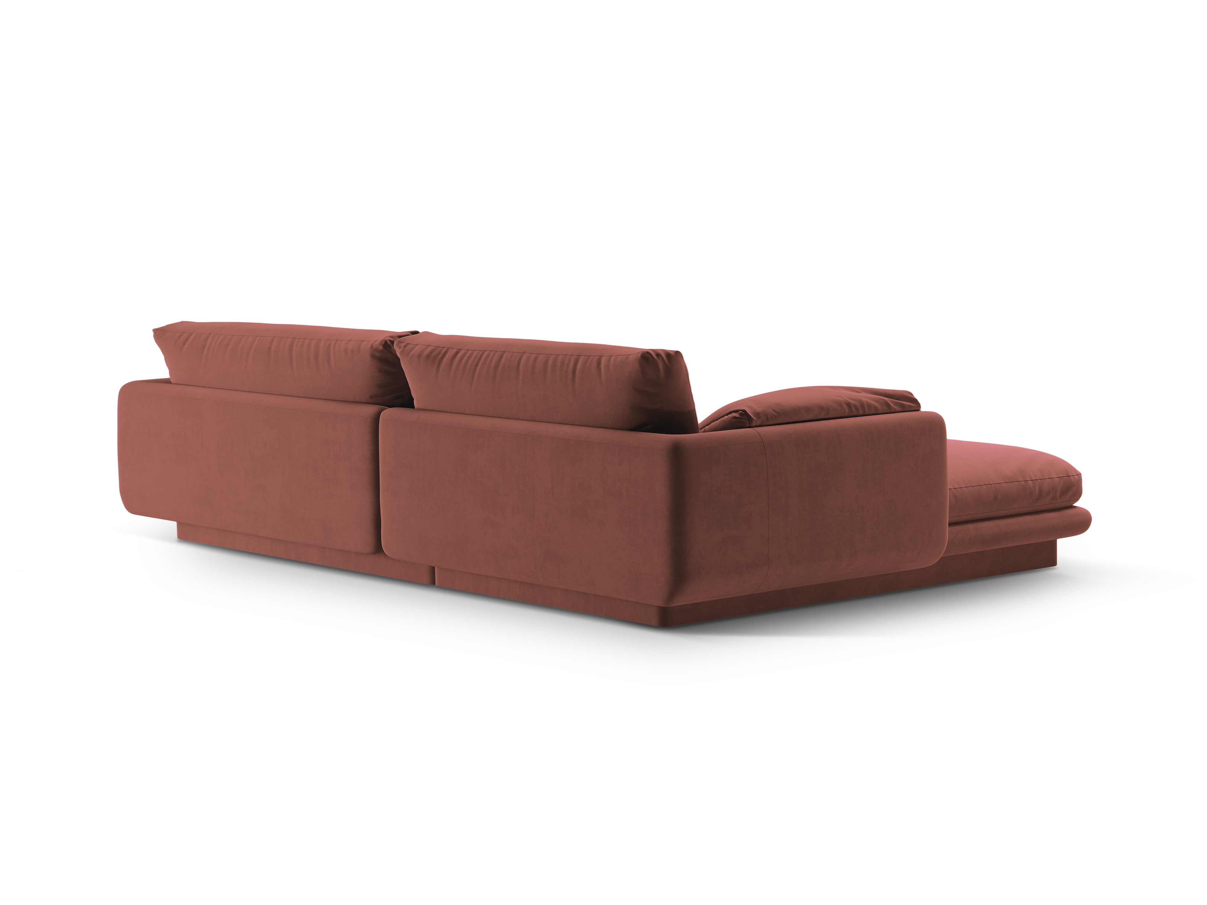 Velvet corner of 4-person right-hand Torino Cuoio