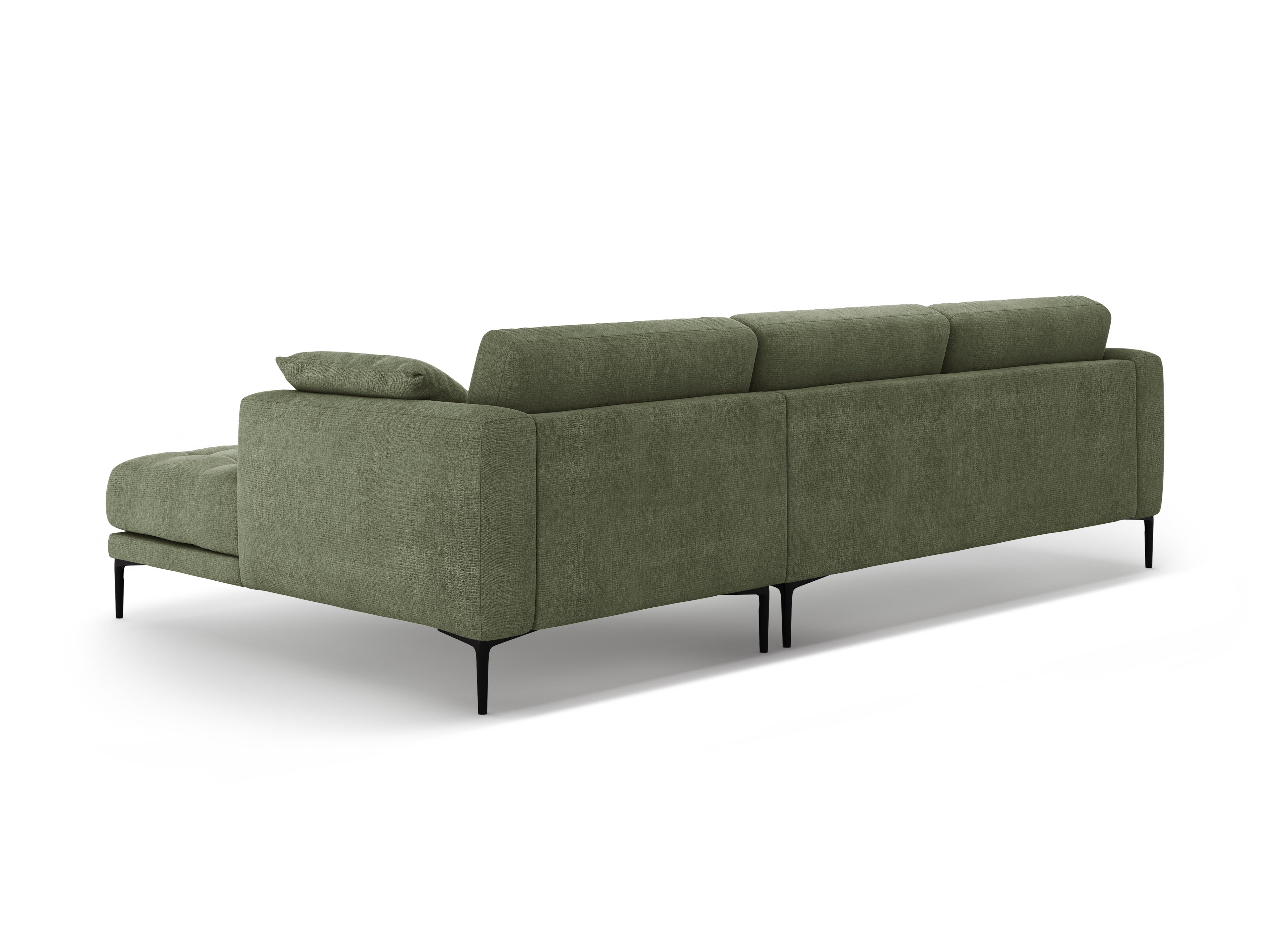 Right-sided corner sofa BEMY olive chenille