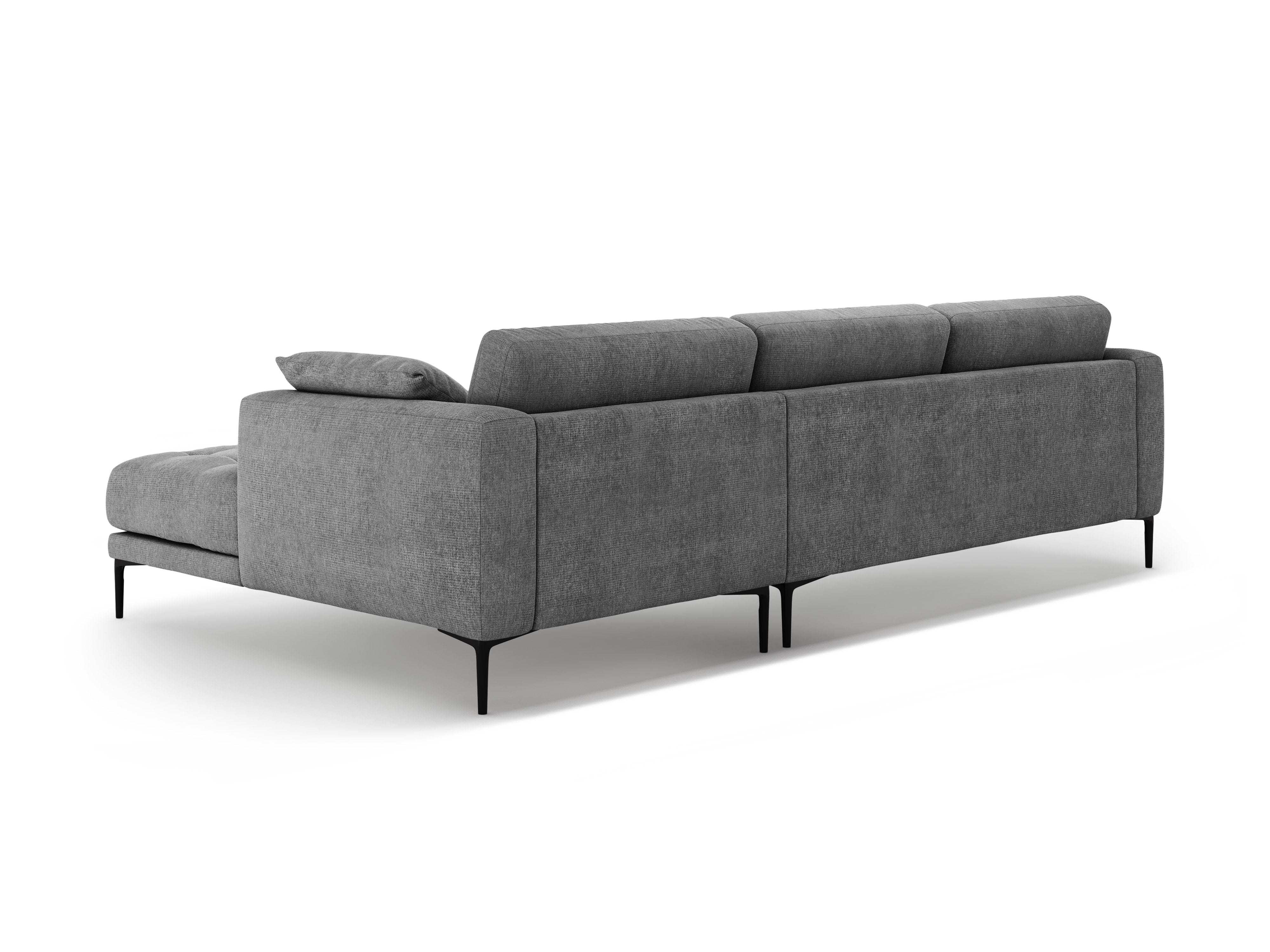 Right-sided corner sofa BEMY gray chenille