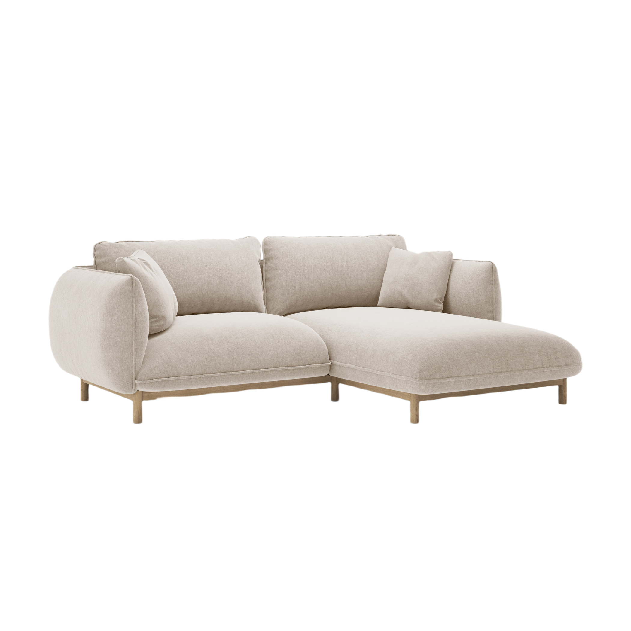 Right-sided corner sofa ADA light beige chenille